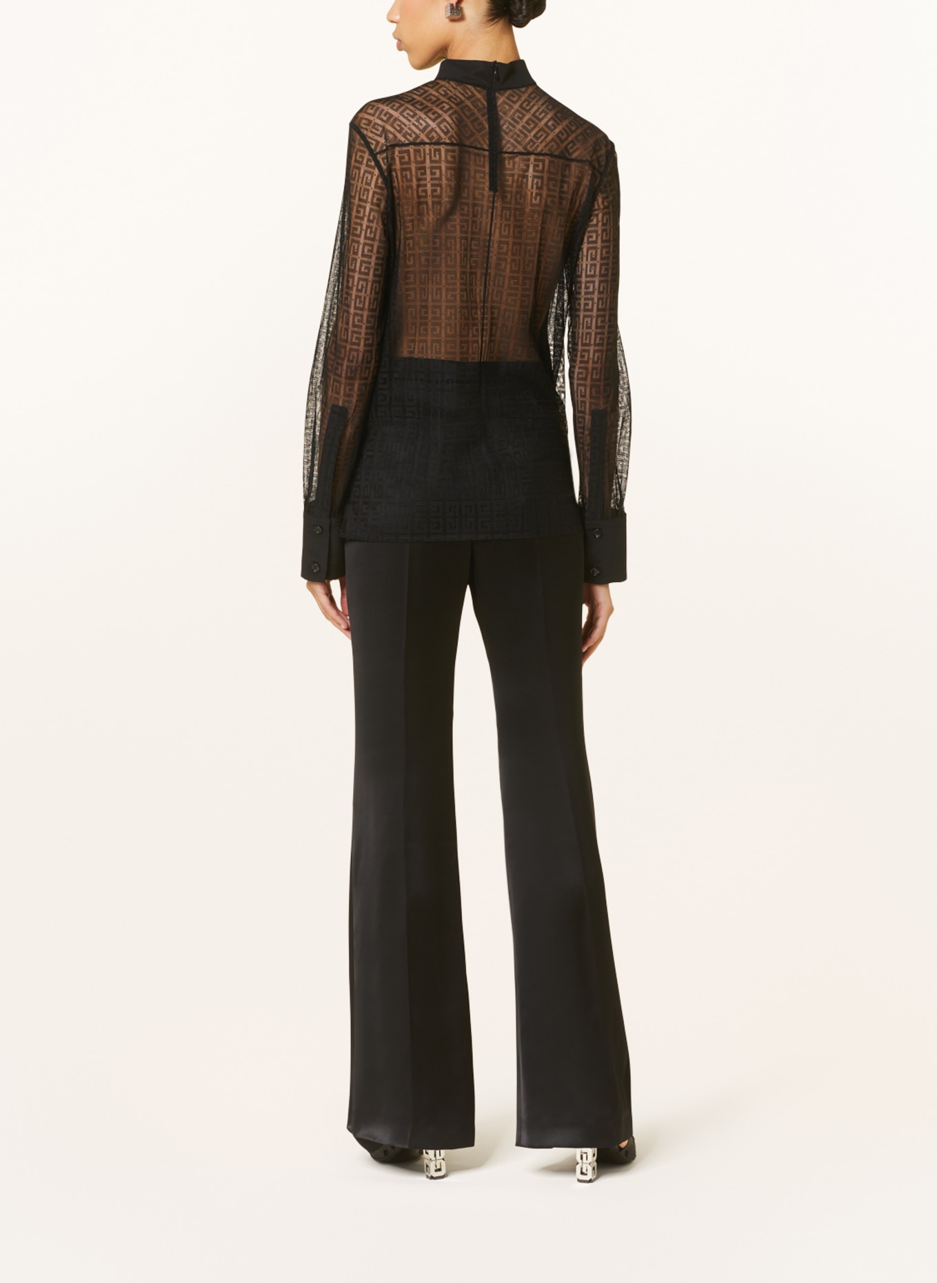 GIVENCHY Satin trousers, Color: BLACK (Image 3)