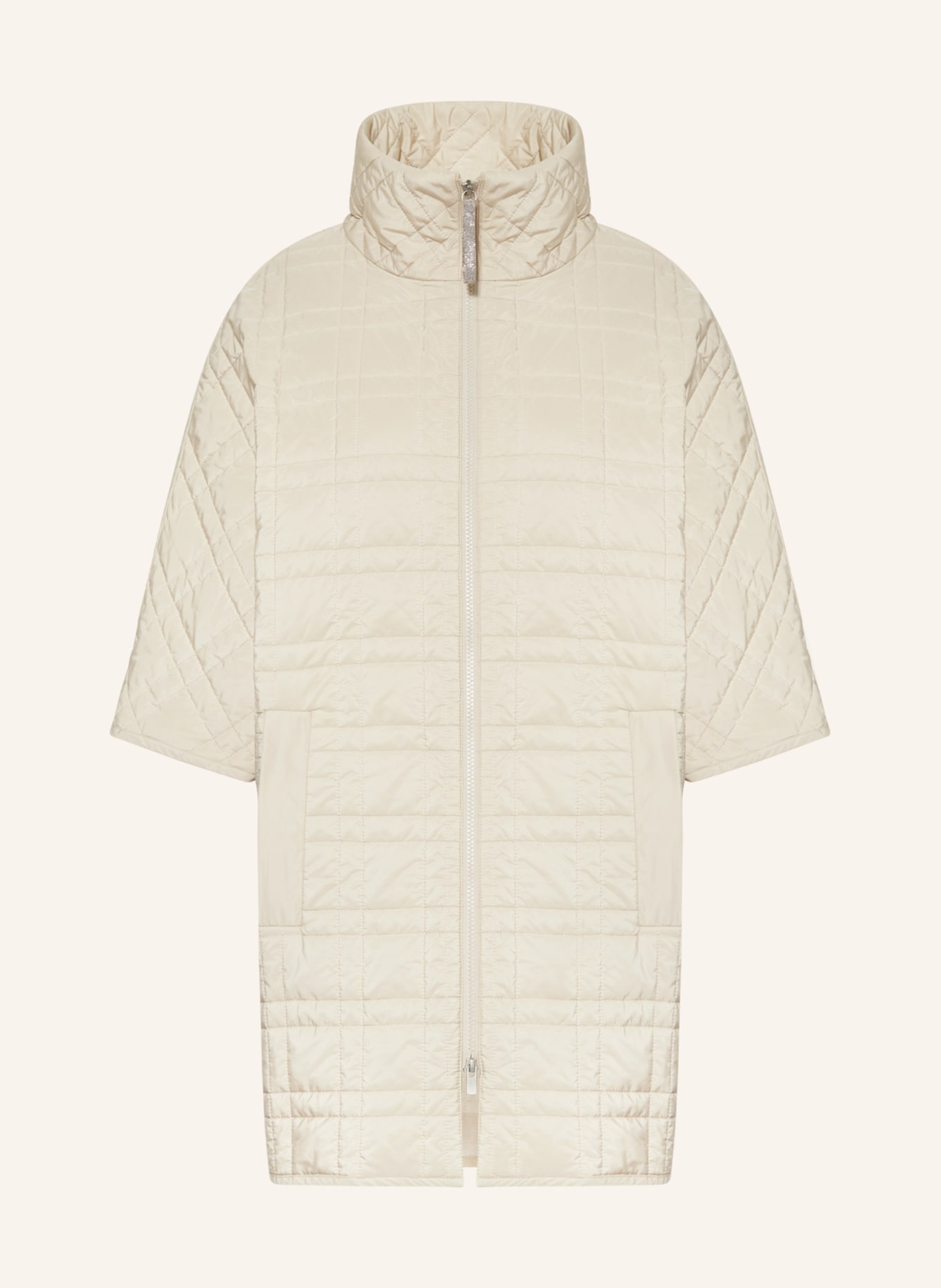 FABIANA FILIPPI Quilted coat with 3/4 sleeves, Color: CREAM (Image 1)