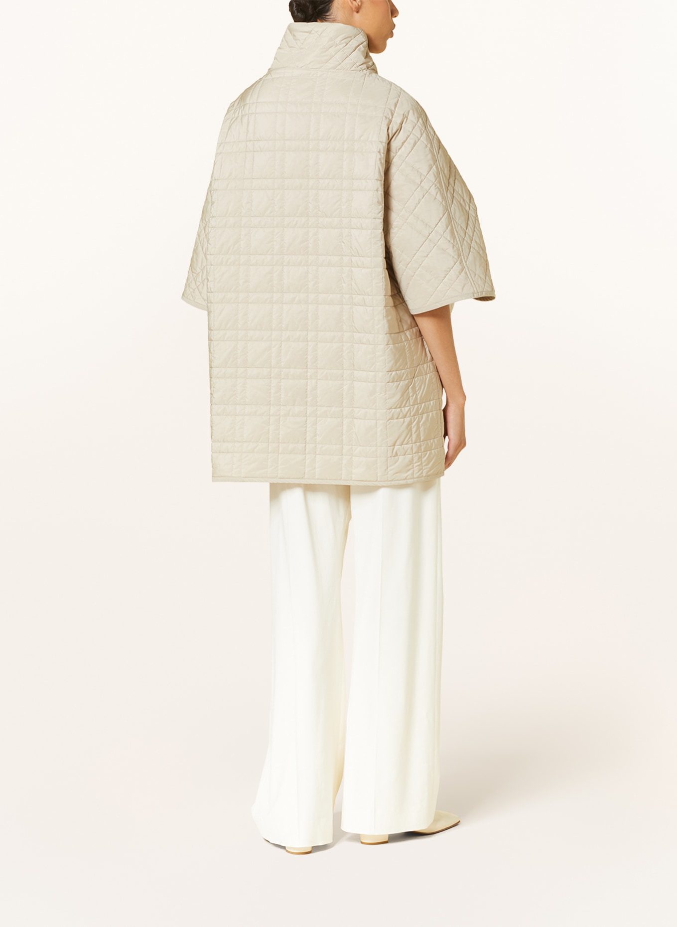 FABIANA FILIPPI Quilted coat with 3/4 sleeves, Color: CREAM (Image 3)