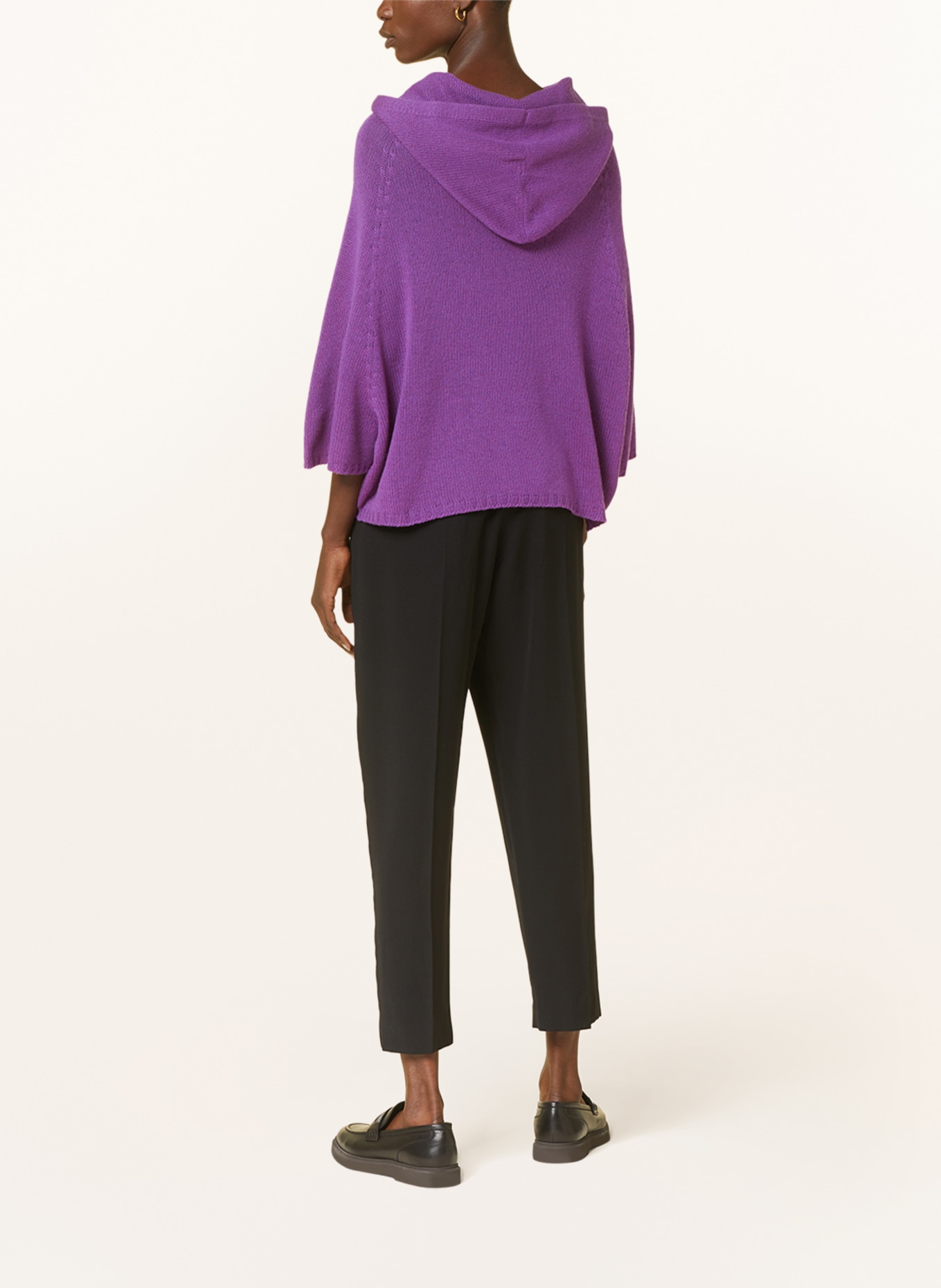 FABIANA FILIPPI Knit hoodie in cashmere, Color: PURPLE (Image 3)