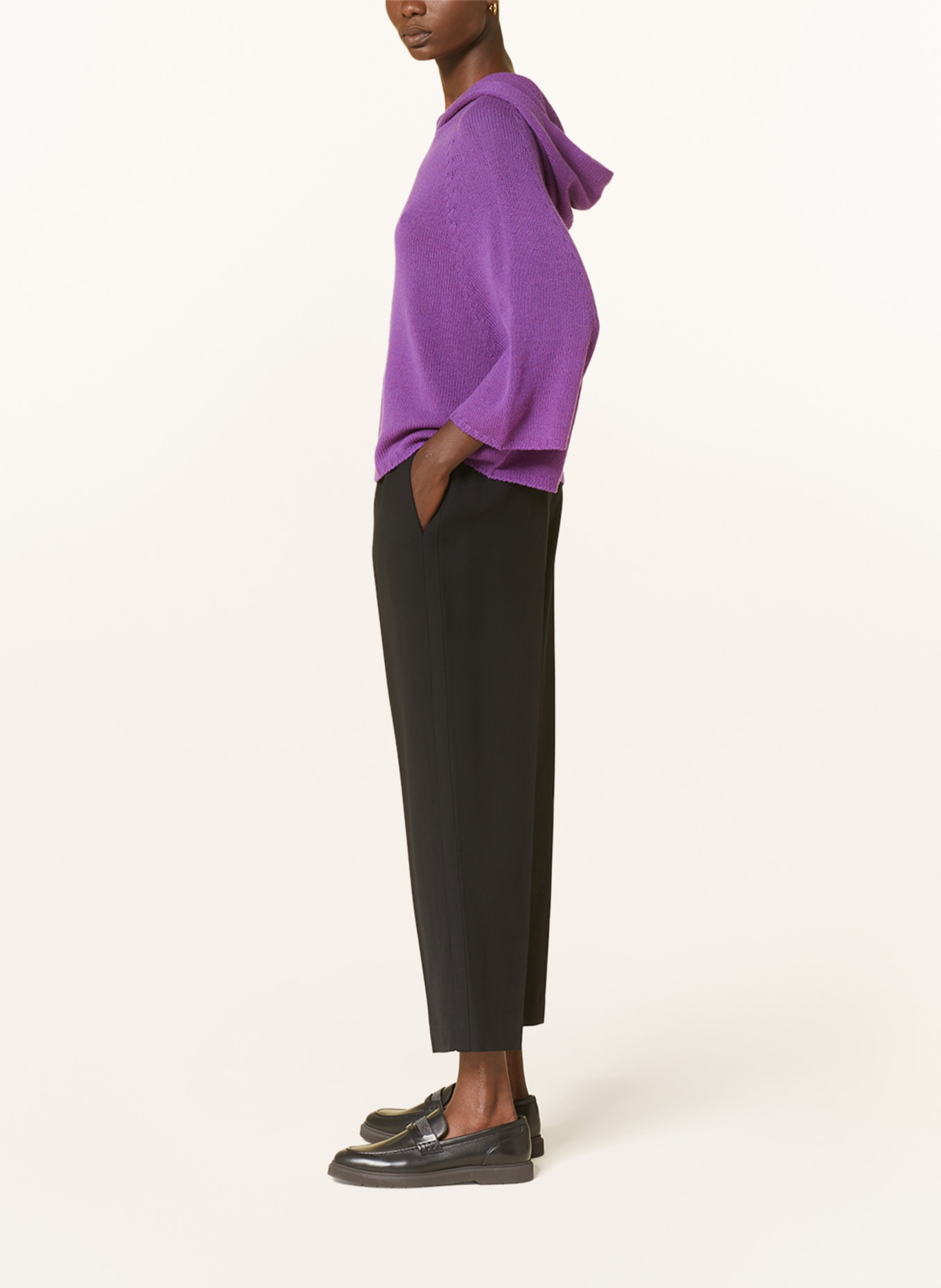 FABIANA FILIPPI Strick-Hoodie aus Cashmere, Farbe: LILA (Bild 4)
