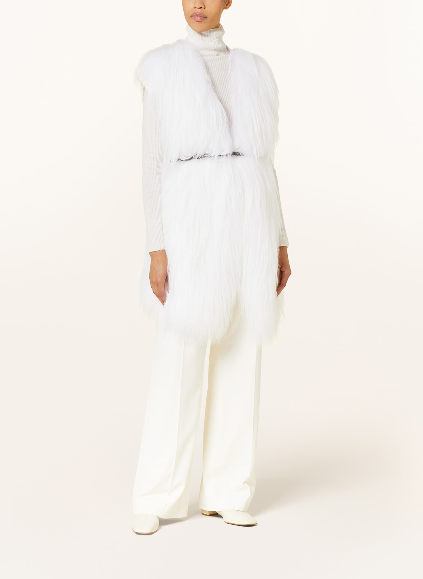 FABIANA FILIPPI Knit vest in cashmere, Color: WHITE (Image 2)