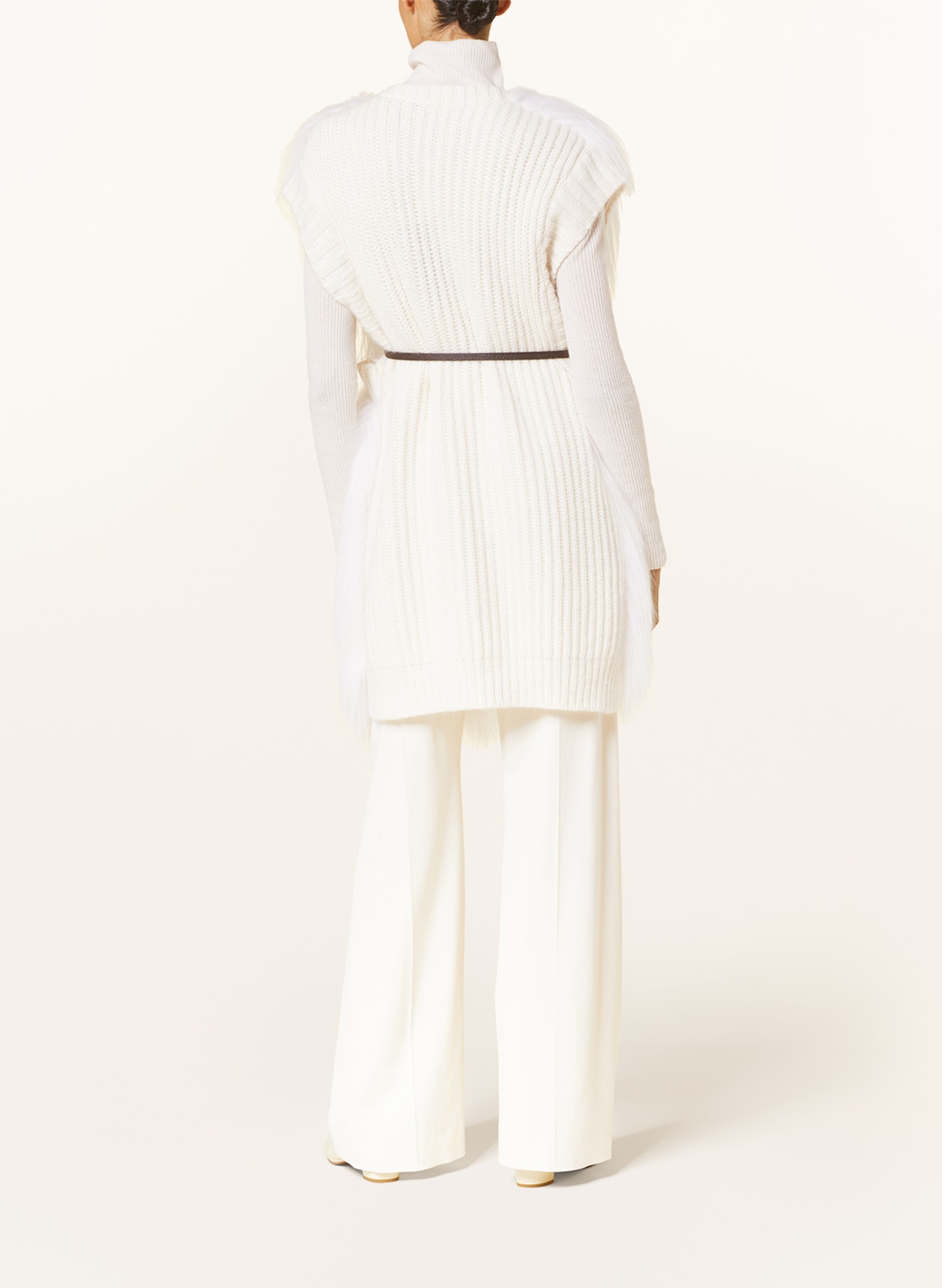 FABIANA FILIPPI Knit vest in cashmere, Color: WHITE (Image 3)