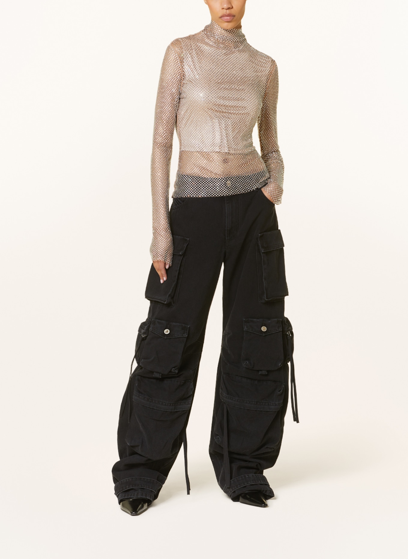 THE ATTICO Cargo jeans FERN, Color: BLACK (Image 2)