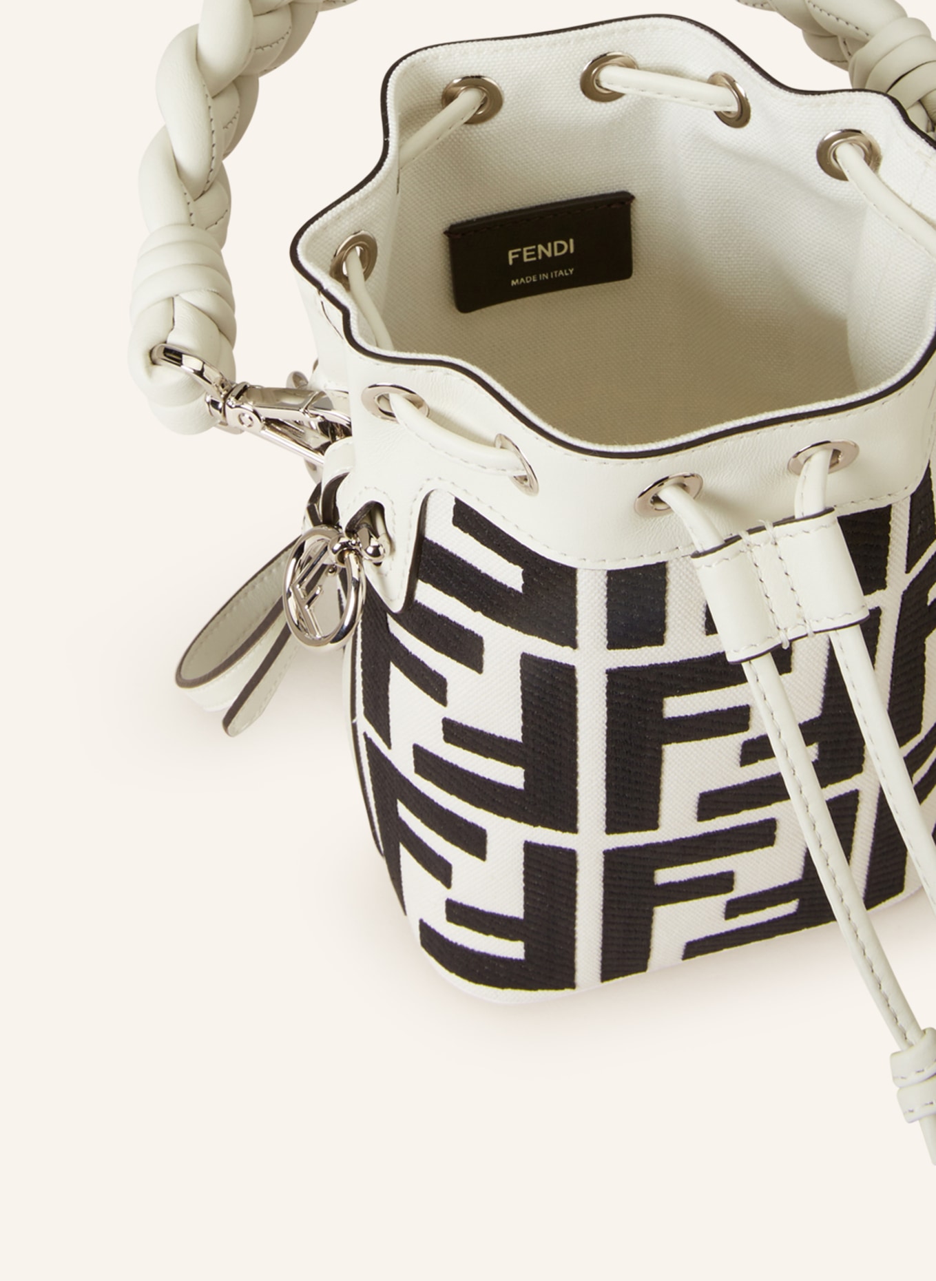 FENDI Pouch bag MINI MON TRESOR, Color: BLACK/ WHITE (Image 3)