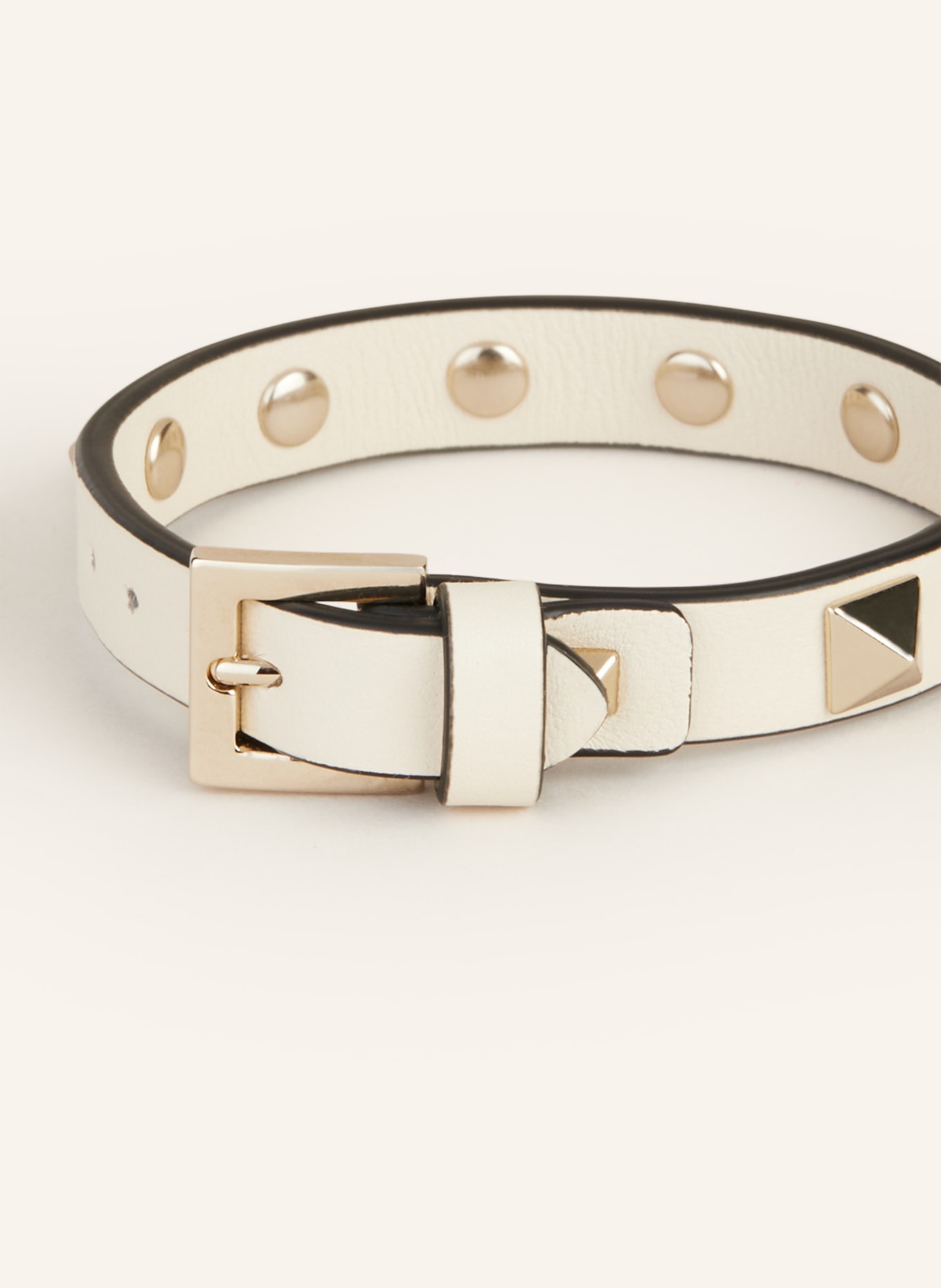 grad mesterværk Bering strædet VALENTINO GARAVANI Leather bracelet ROCKSTUD in white