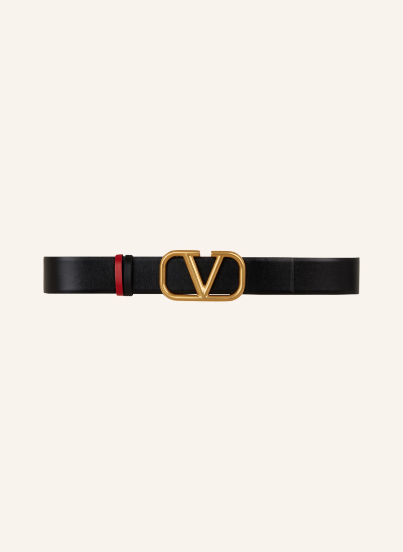 VALENTINO GARAVANI Leather belt VLOGO reversible, Color: 0SM NERO-ROUGE PUR (Image 3)