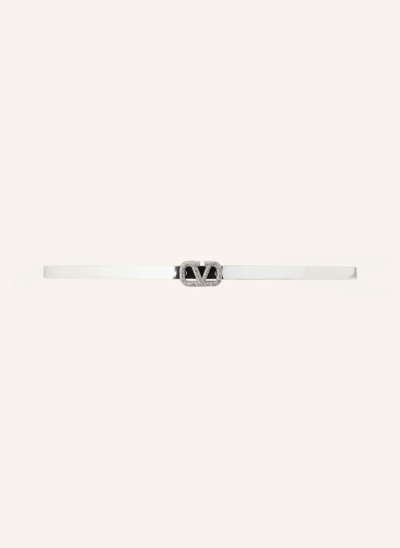 VALENTINO GARAVANI Leather belt VLOGO, Color: SILVER (Image 2)