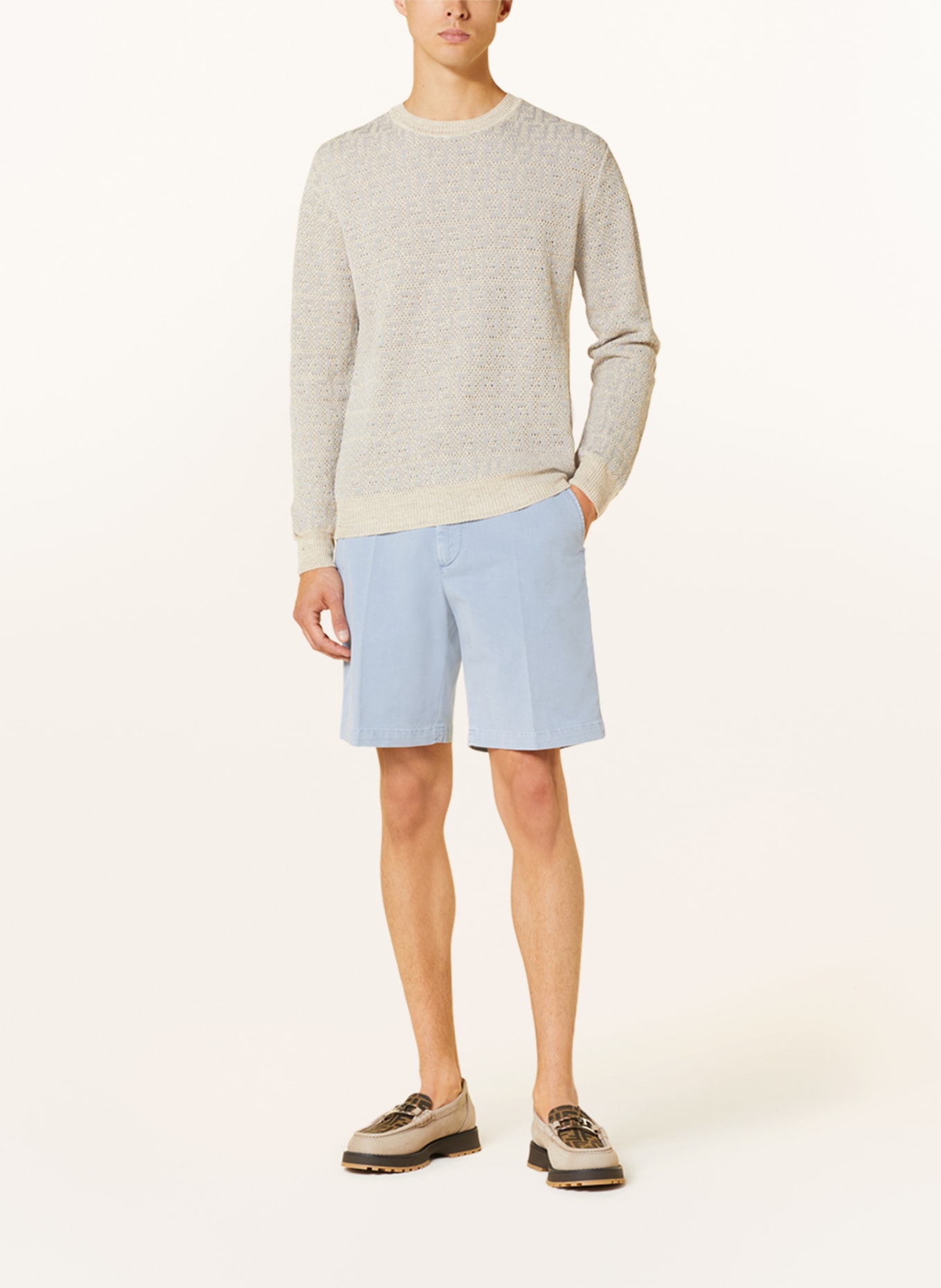 FENDI Chino shorts, Color: LIGHT BLUE (Image 2)