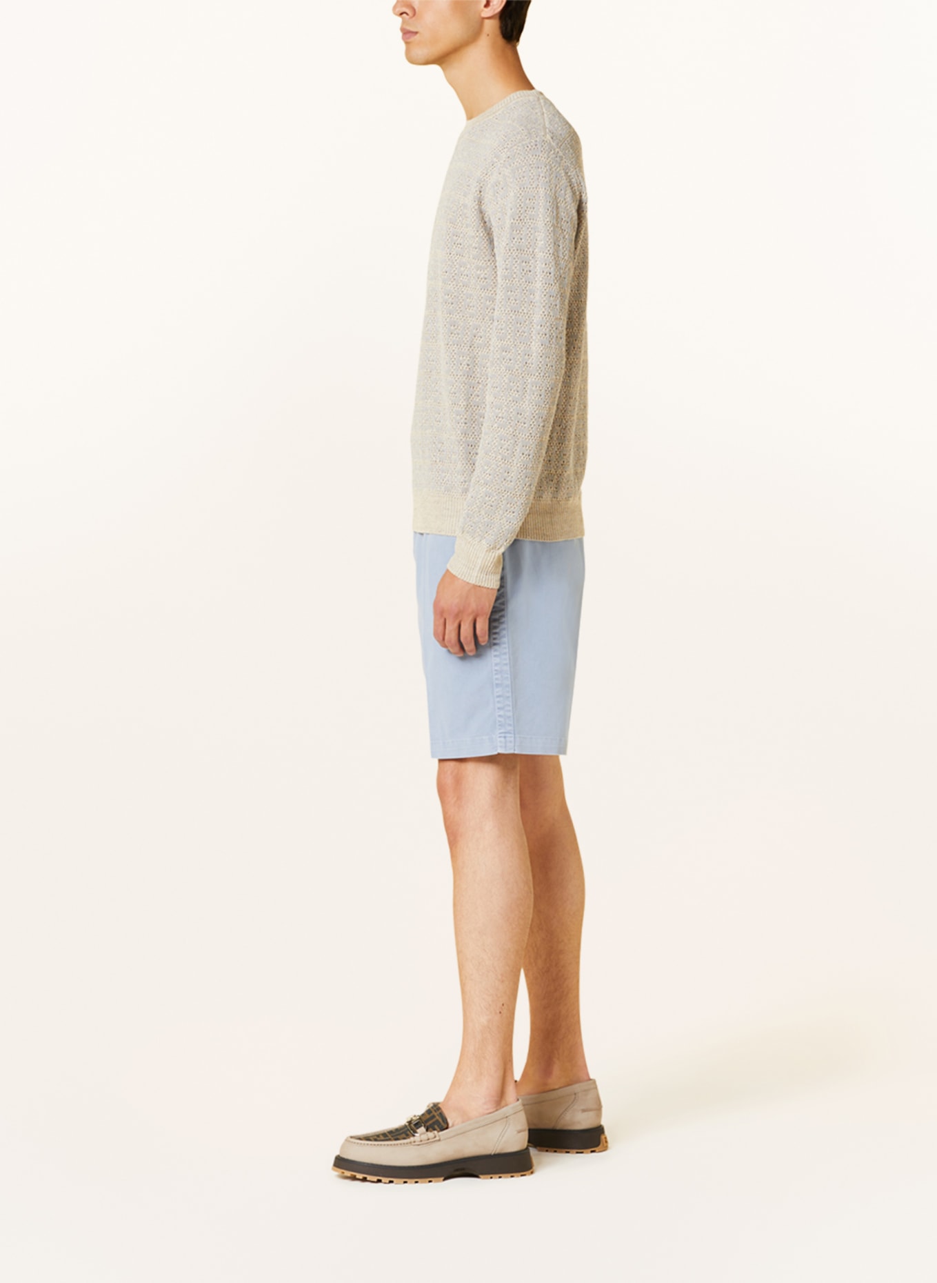 FENDI Chino shorts, Color: LIGHT BLUE (Image 4)