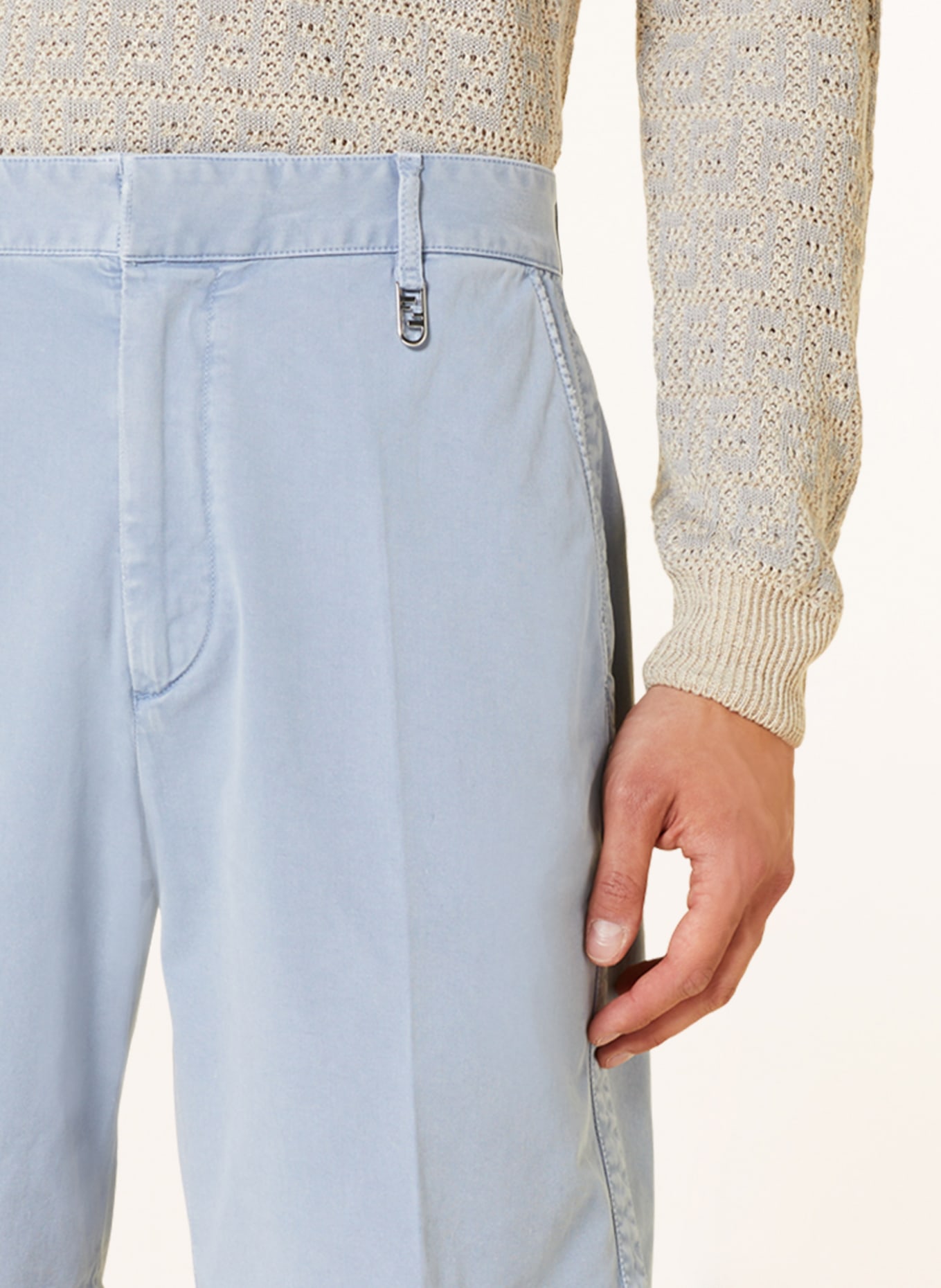 FENDI Chino shorts, Color: LIGHT BLUE (Image 5)