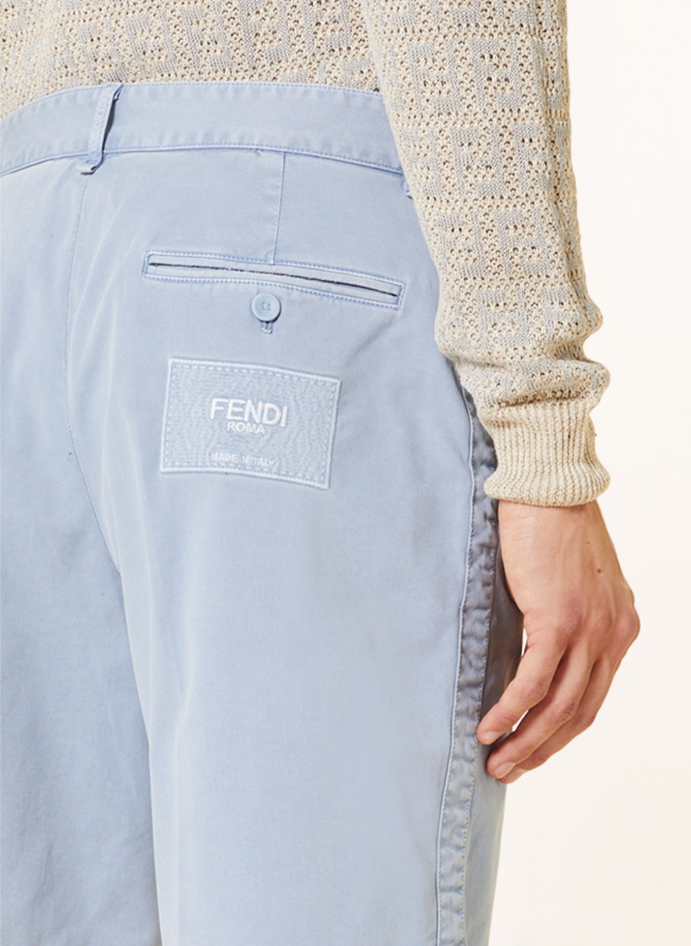 FENDI Chino shorts, Color: LIGHT BLUE (Image 6)