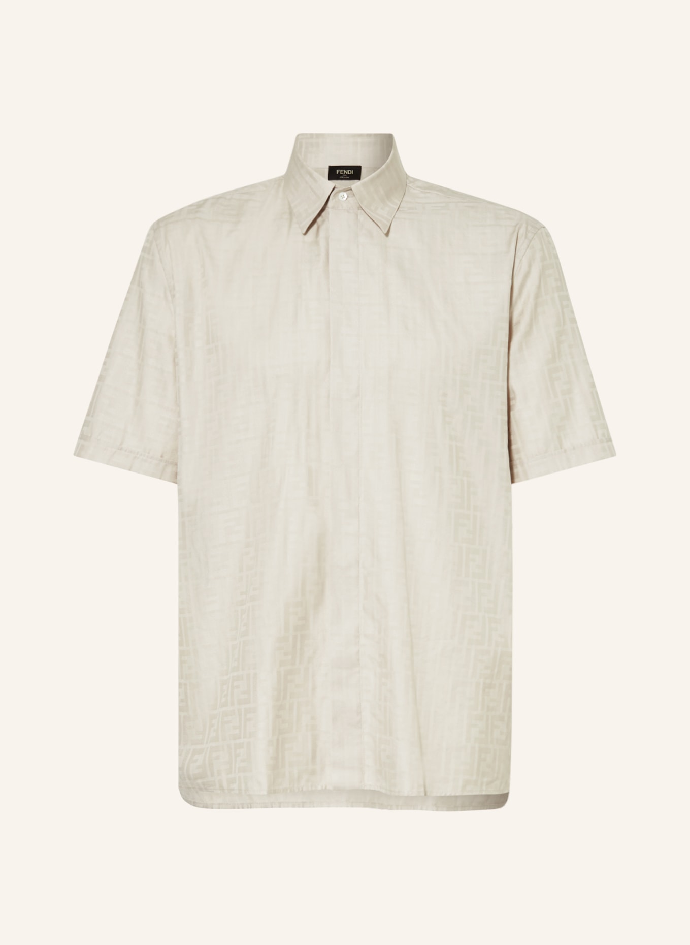 FENDI Košile s krátkým rukávem FF MONOGRAM Comfort Fit, Barva: BÉŽOVÁ (Obrázek 1)