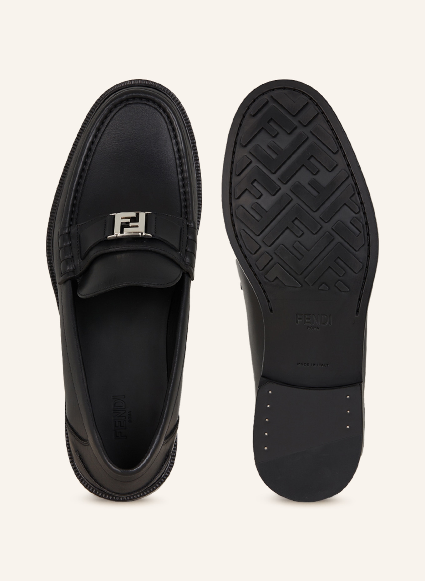 FENDI Penny loafers, Color: BLACK (Image 5)