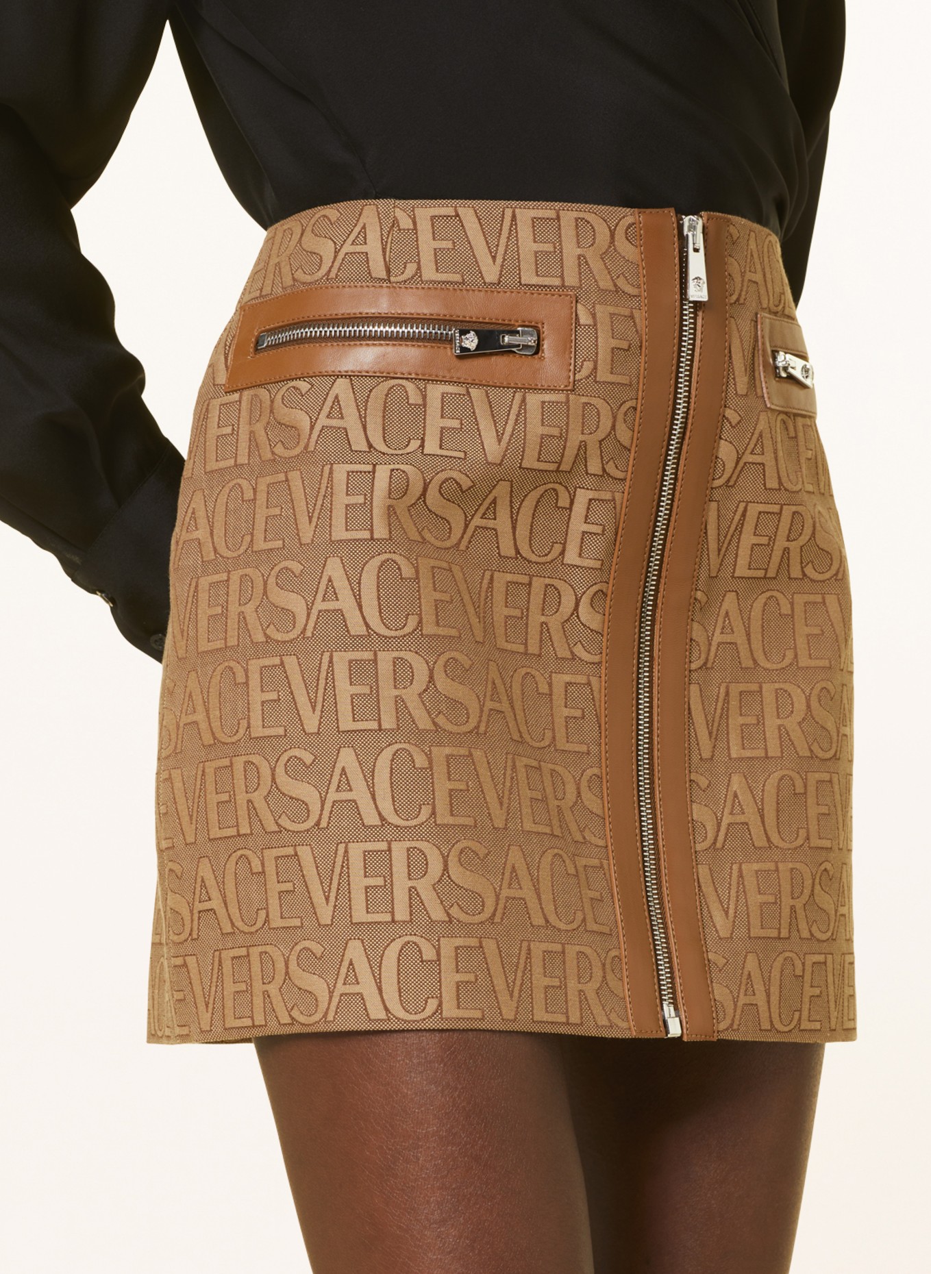 VERSACE Skirt, Color: BROWN/ BEIGE (Image 4)