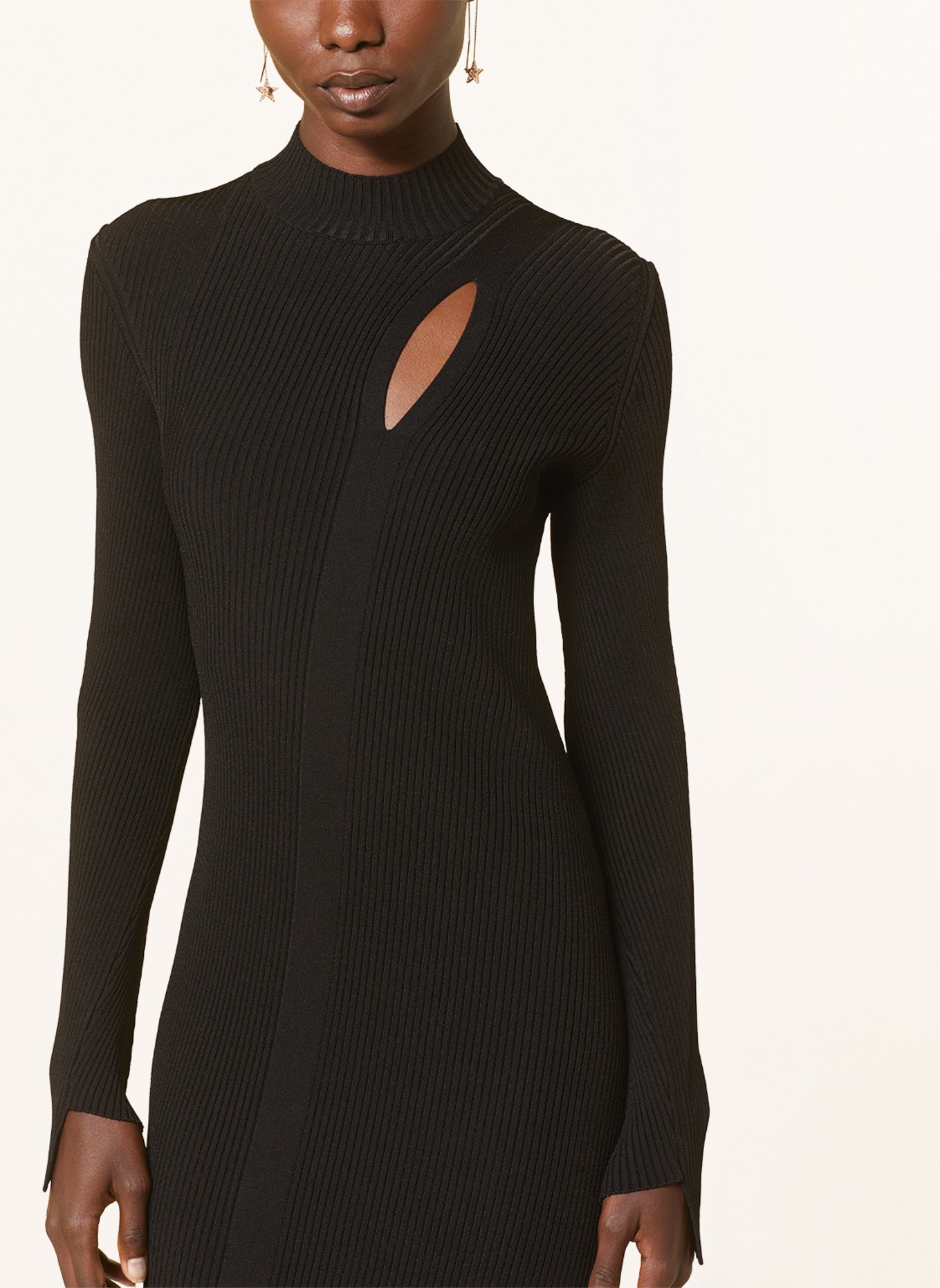 VERSACE Knit dress with cut-out, Color: BLACK (Image 4)