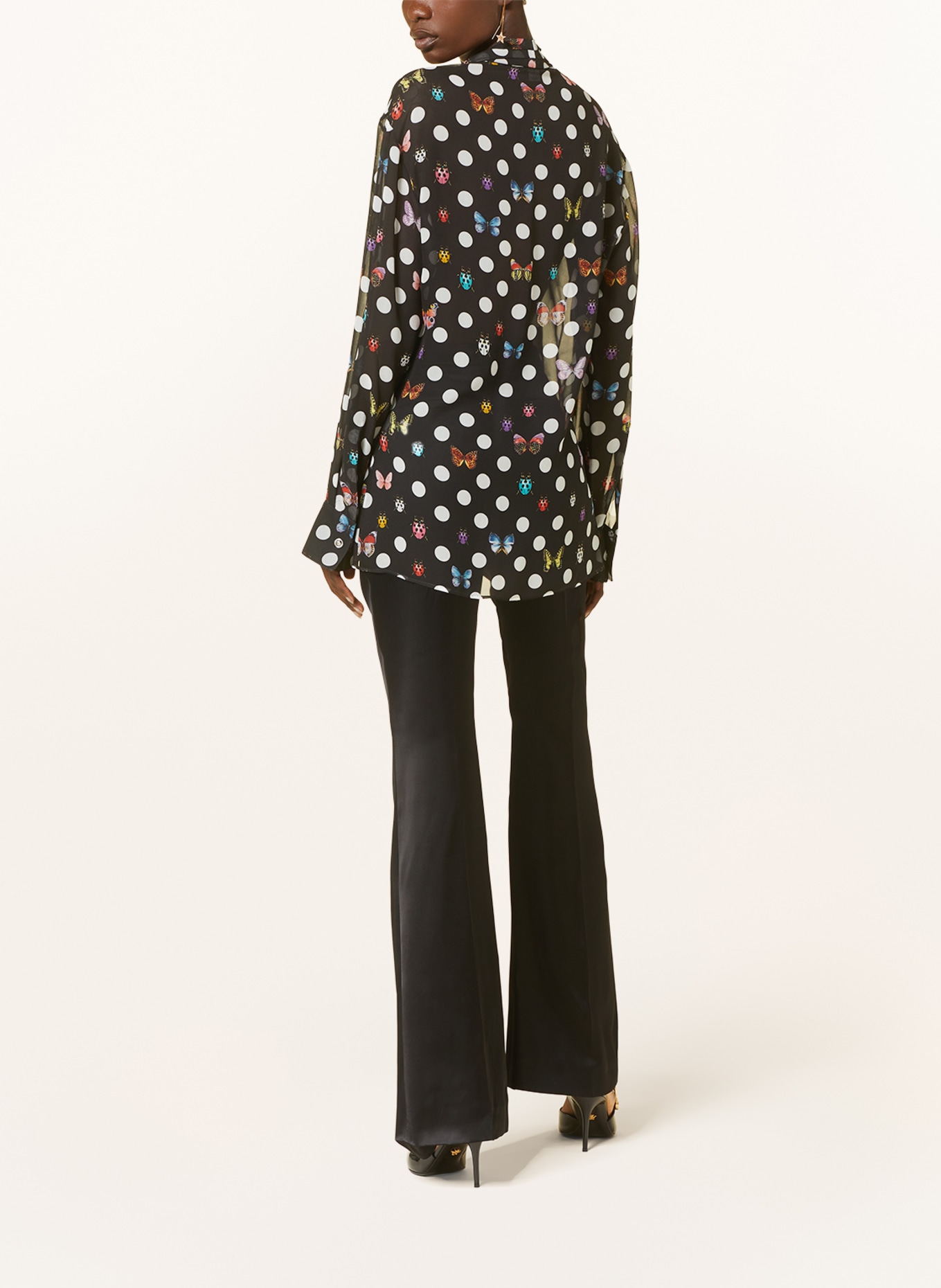 VERSACE Bow-tie blouse in silk, Color: BLACK/ WHITE (Image 3)