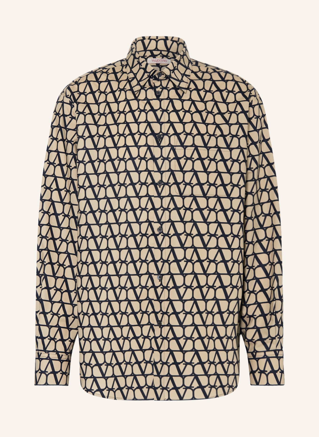 VALENTINO Shirt comfort fit, Color: BEIGE/ BLACK (Image 1)