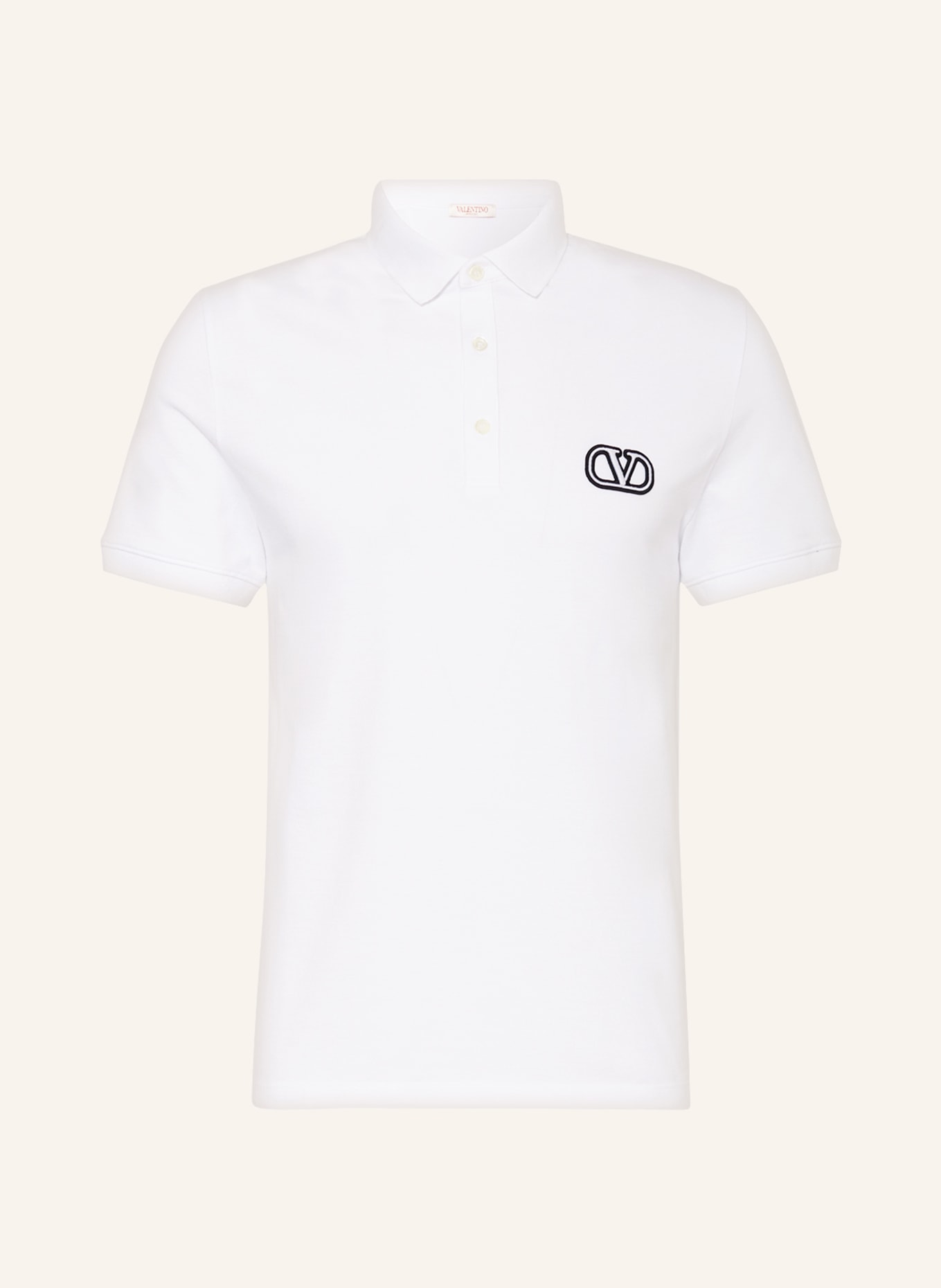 VALENTINO Piqué polo shirt, Color: WHITE (Image 1)