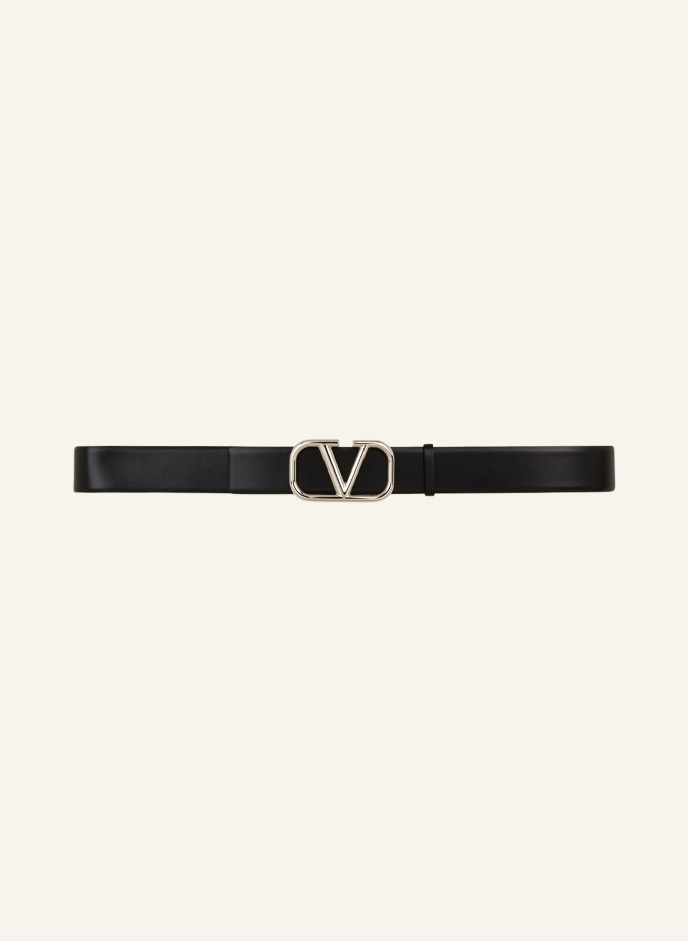 VALENTINO GARAVANI Leather belt V-LOGO, Color: BLACK (Image 2)