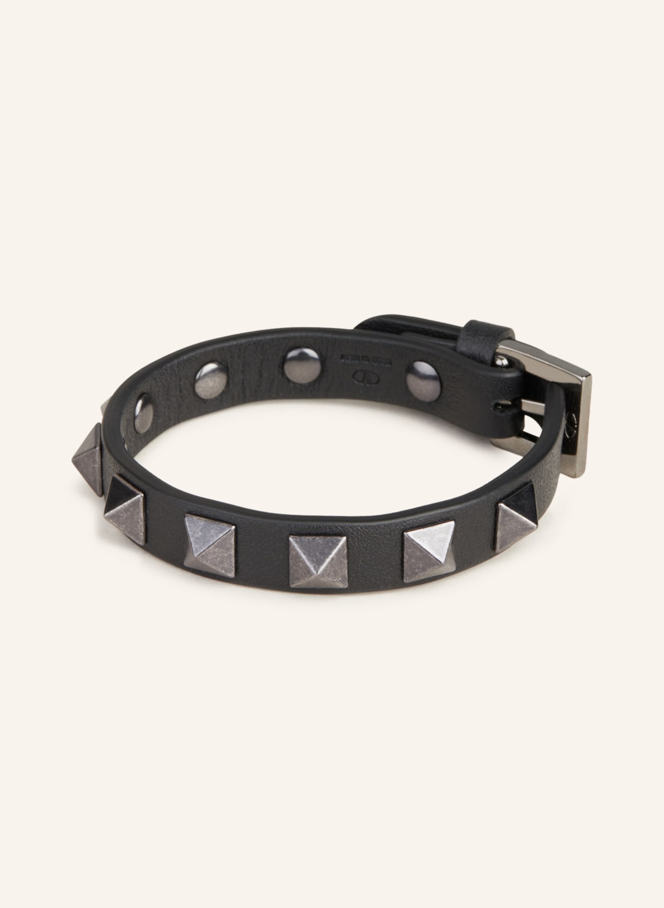 VALENTINO GARAVANI Leather bracelet ROCKSTUD, Color: BLACK (Image 1)