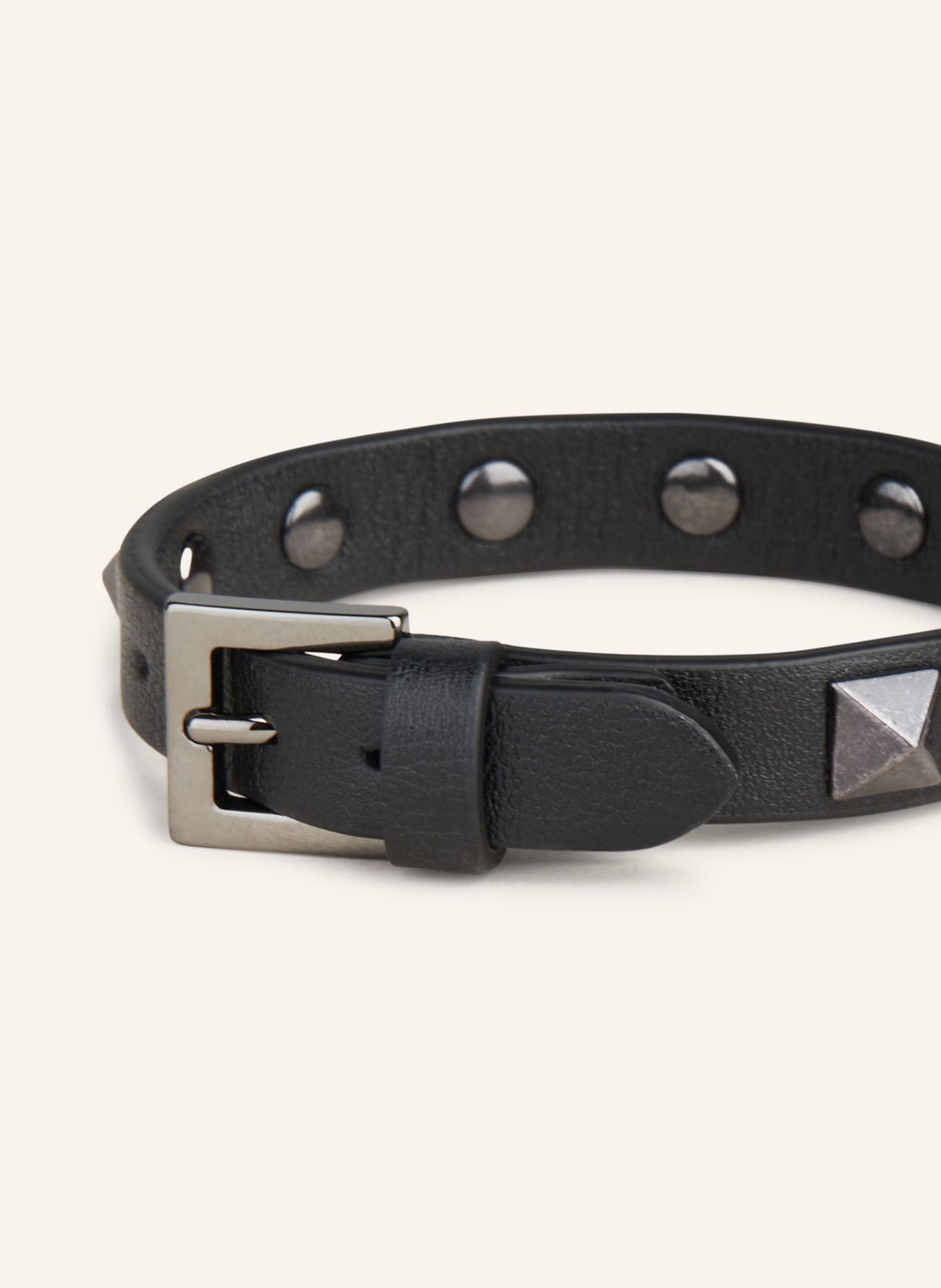 VALENTINO GARAVANI Leather bracelet ROCKSTUD, Color: BLACK (Image 2)