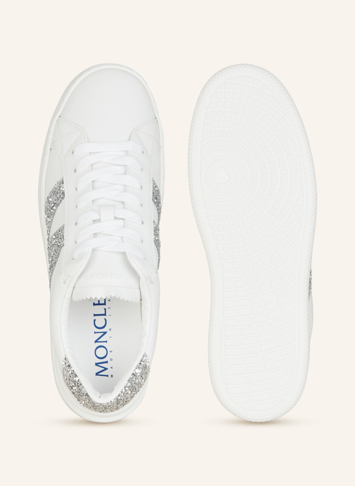 MONCLER Sneakers MONACO, Color: WHITE/ SILVER (Image 5)