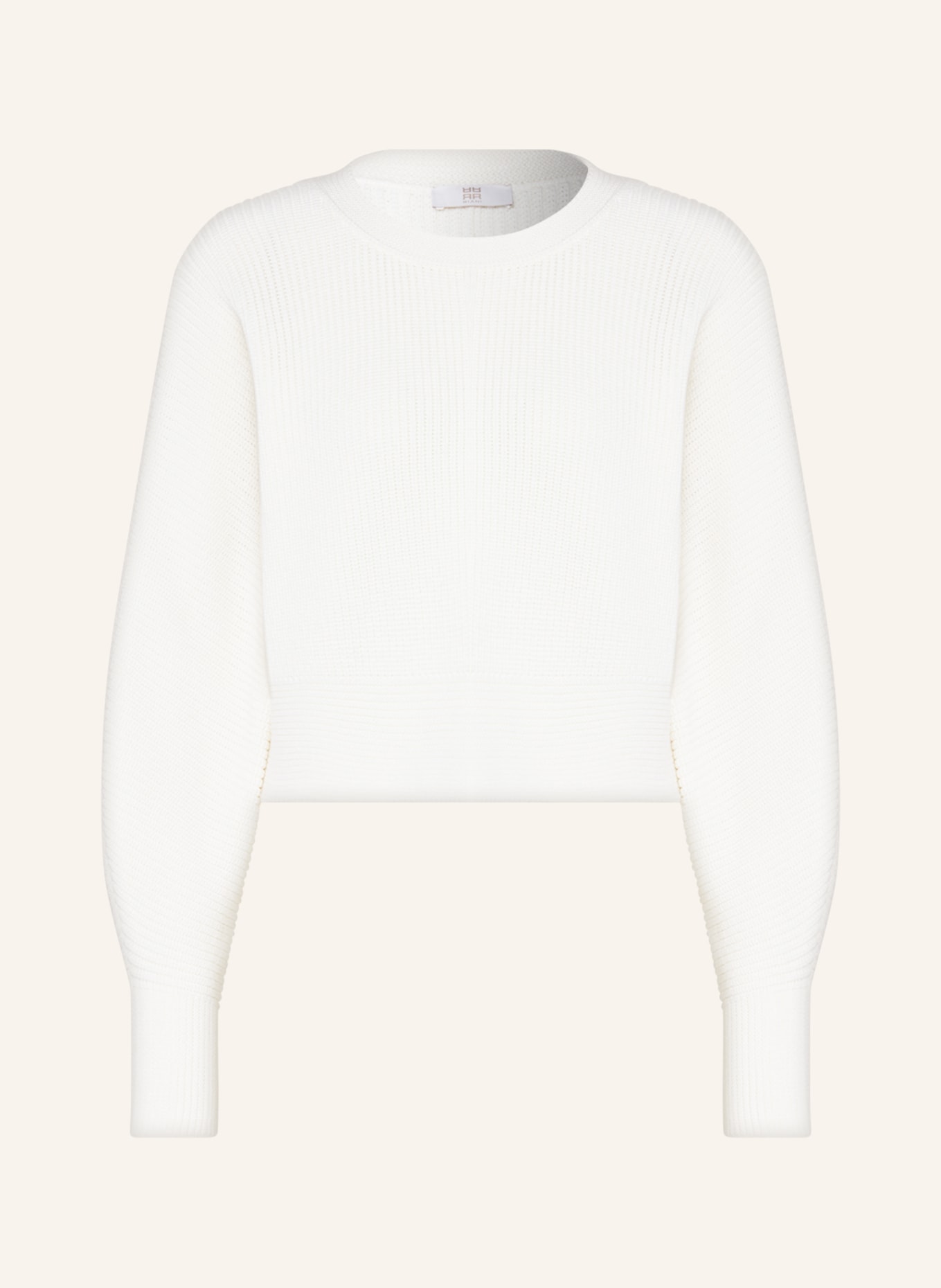 RIANI Cropped sweater made of merino wool, Color: WHITE (Image 1)