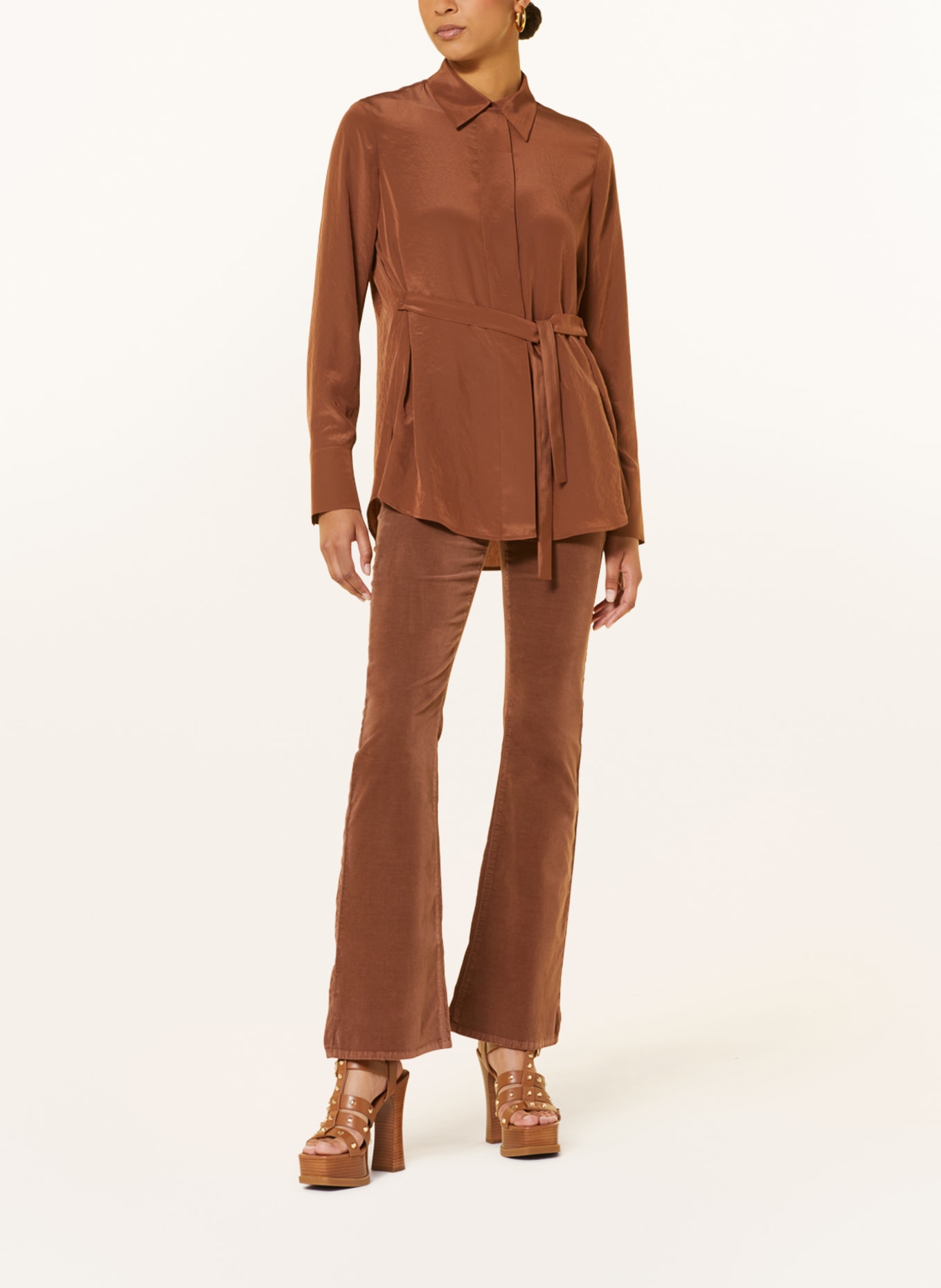 RIANI Bootcut trousers in velvet, Color: BROWN (Image 2)