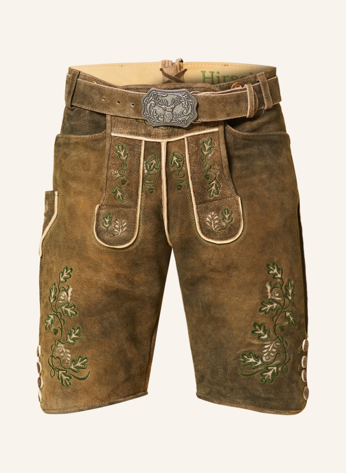 HIRSCHER Spodnie skórzane w stylu ludowym LENGGRIES, Kolor: CIEMNOBRĄZOWY (Obrazek 1)