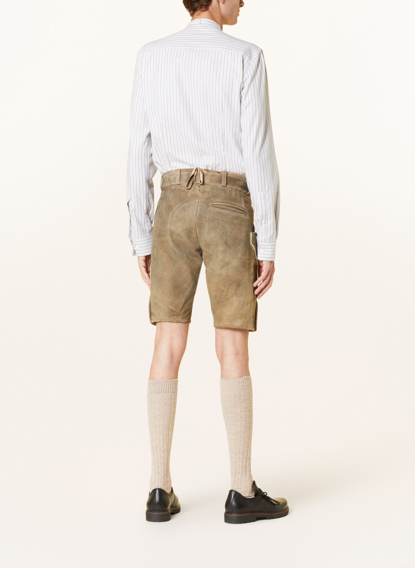 HIRSCHER Spodnie skórzane w stylu ludowym FREISING, Kolor: CAMELOWY (Obrazek 3)