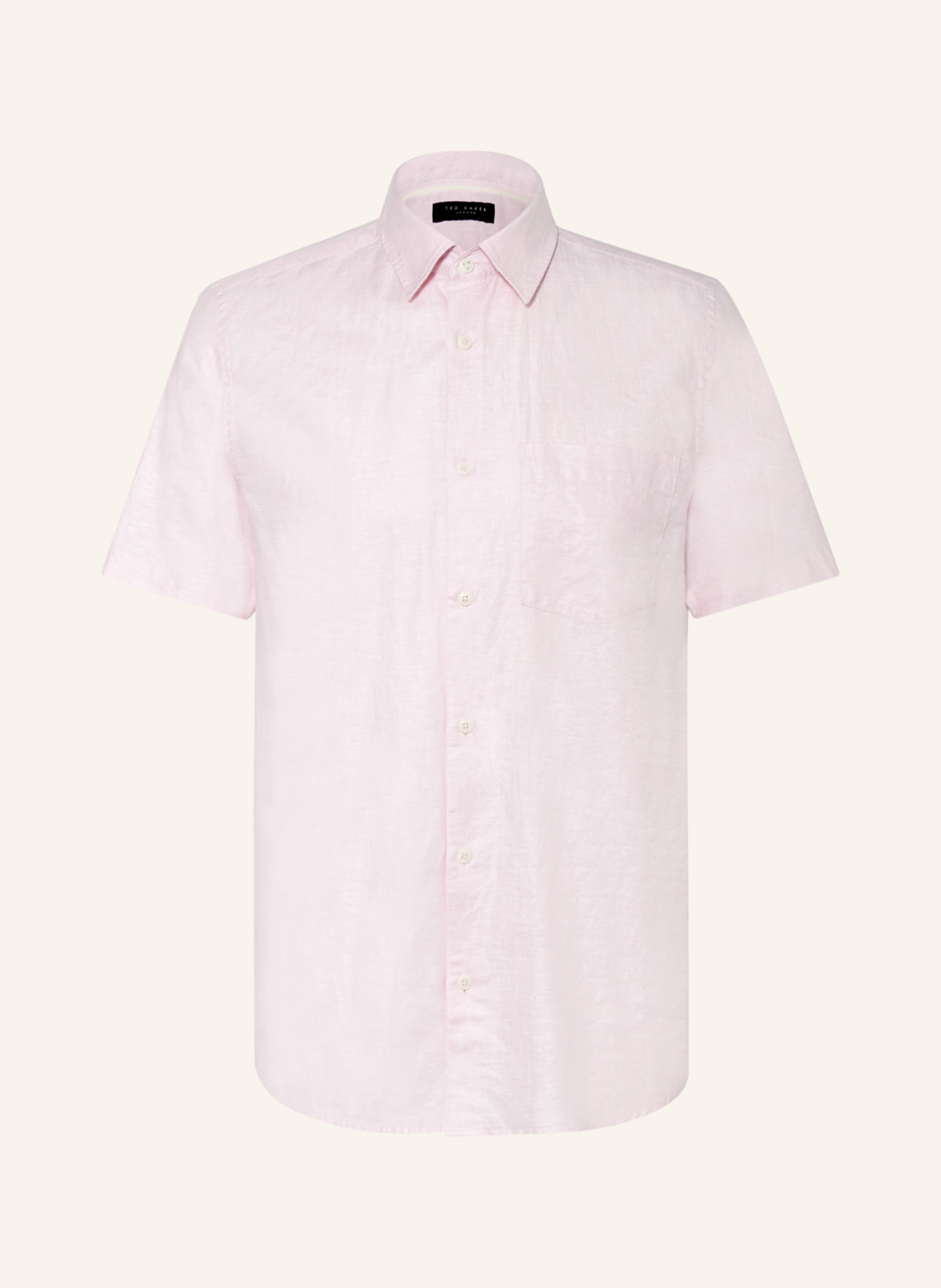 TED BAKER Short sleeve shirt KINGFRD regular fit with linen, Color: LIGHT PINK (Image 1)