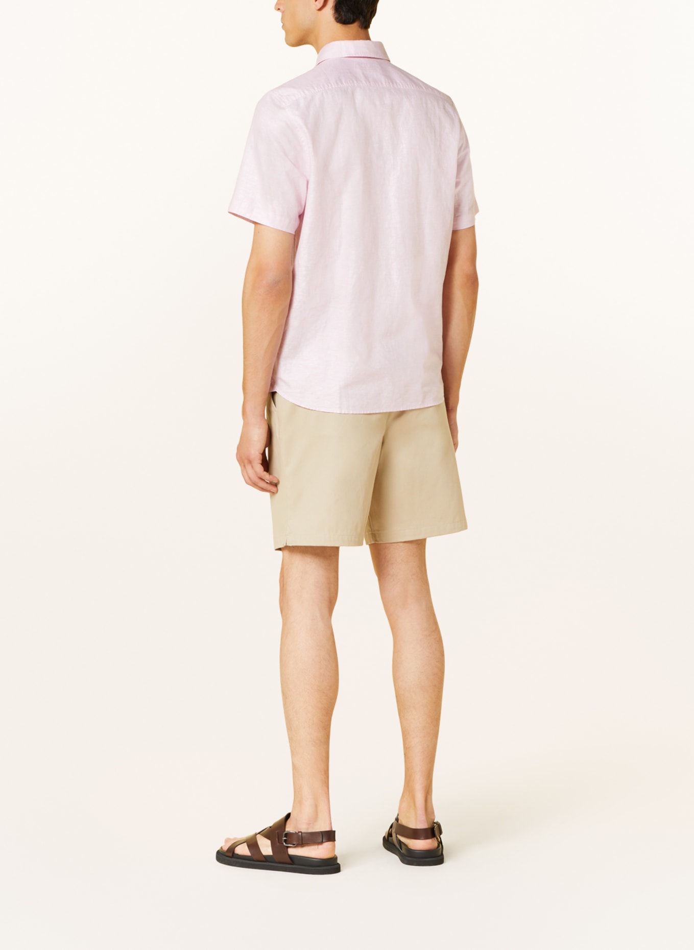 TED BAKER Short sleeve shirt KINGFRD regular fit with linen, Color: LIGHT PINK (Image 3)