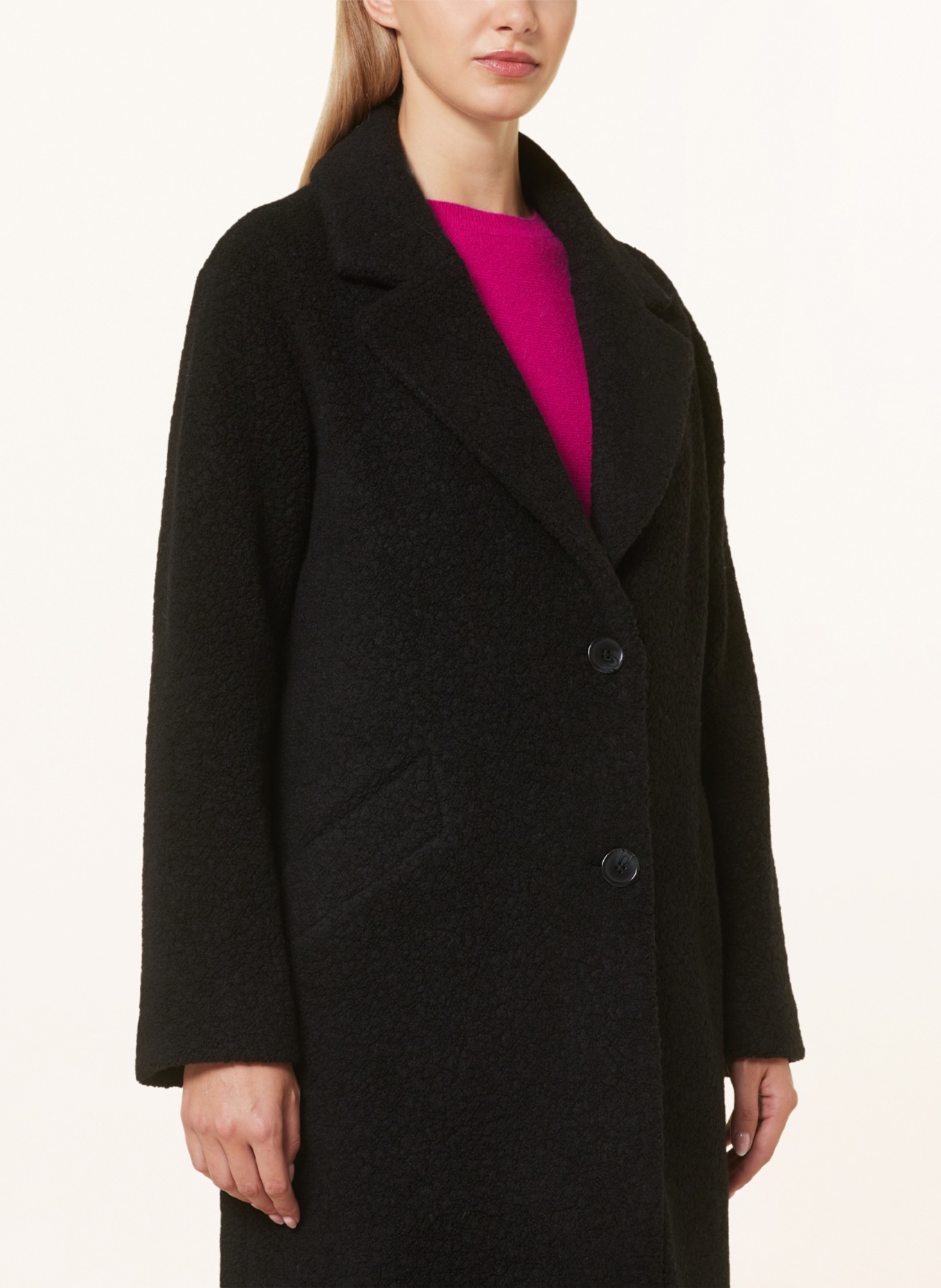 darling harbour Bouclé coat, Color: BLACK (Image 4)