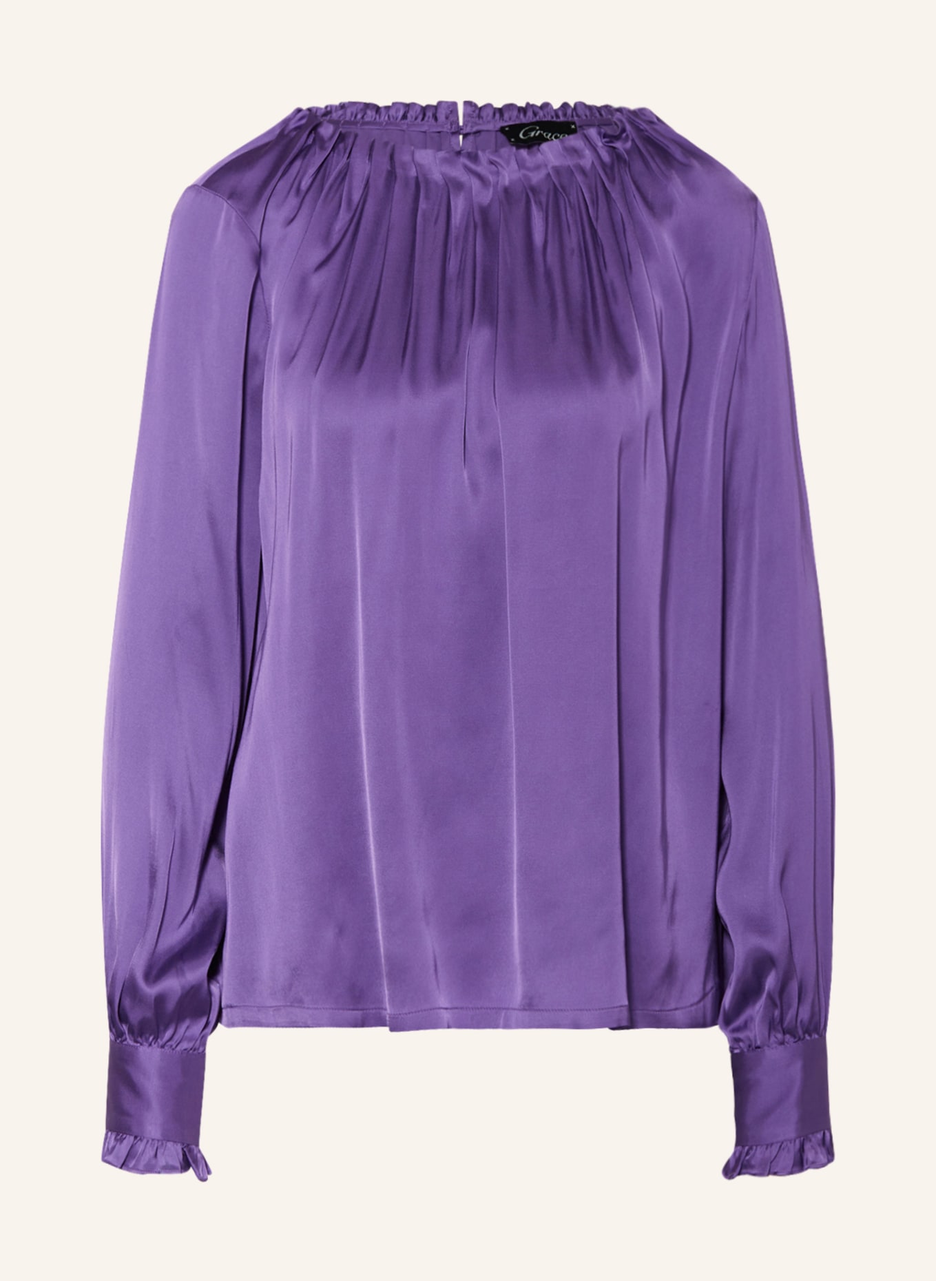Grace Shirt blouse in satin, Color: PURPLE (Image 1)