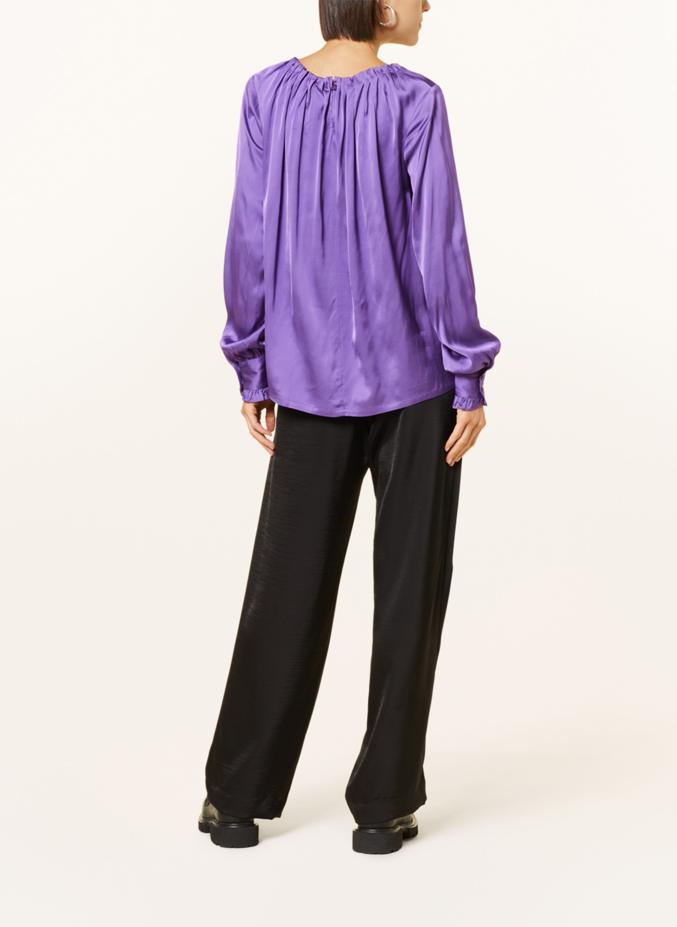 Grace Shirt blouse in satin, Color: PURPLE (Image 3)