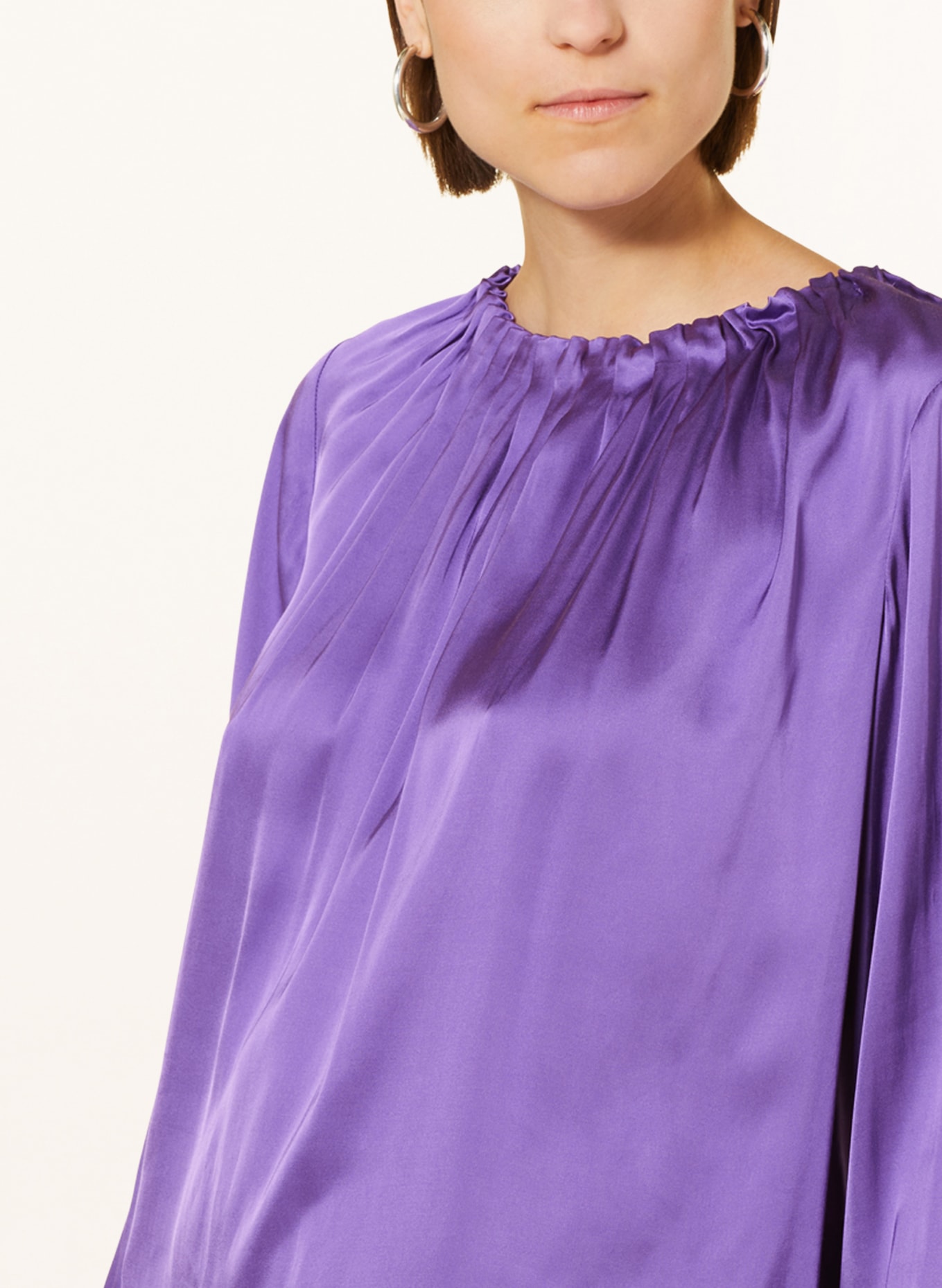 Grace Shirt blouse in satin, Color: PURPLE (Image 4)