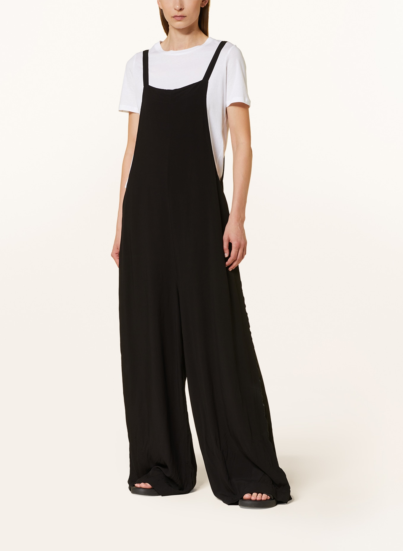 10DAYS Jumpsuit SMOKING DUNGAREE with tuxedo stripes, Color: BLACK (Image 2)