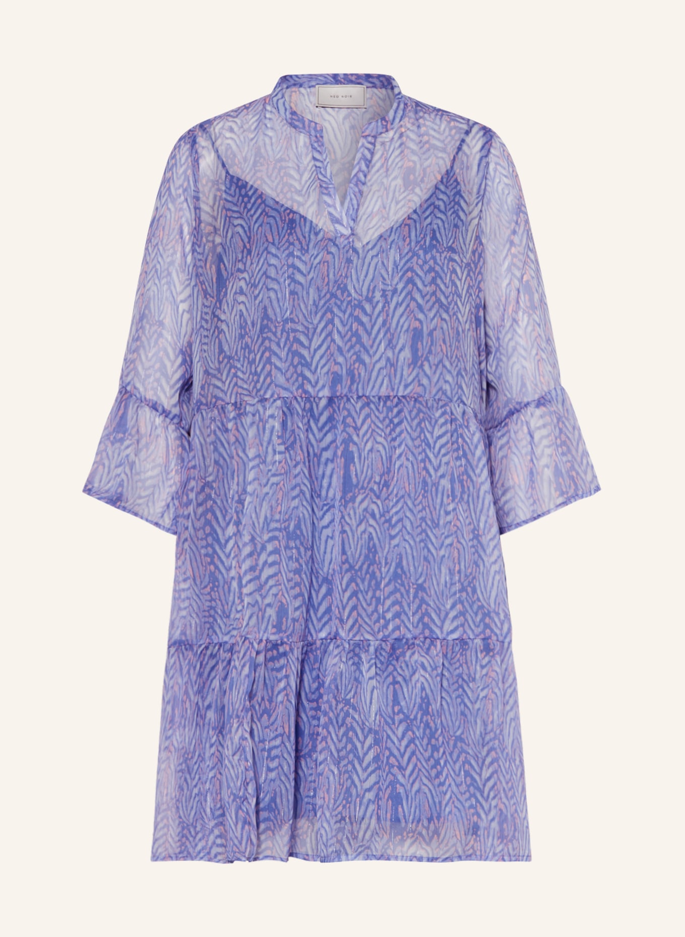 NEO NOIR Dress DENVER with 3/4 sleeves, Color: LIGHT BLUE/ LIGHT PINK/ BLUE (Image 1)