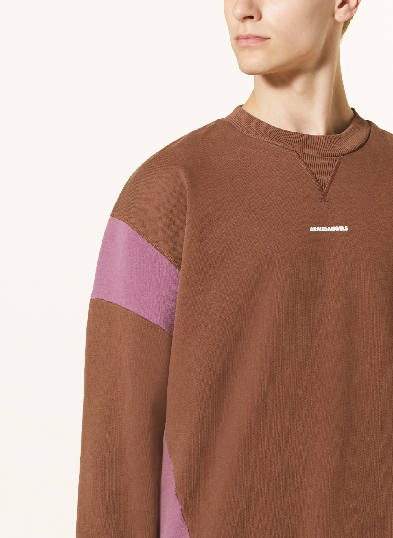 ARMEDANGELS Sweatshirt THAAO, Color: BROWN/ DUSKY PINK (Image 4)