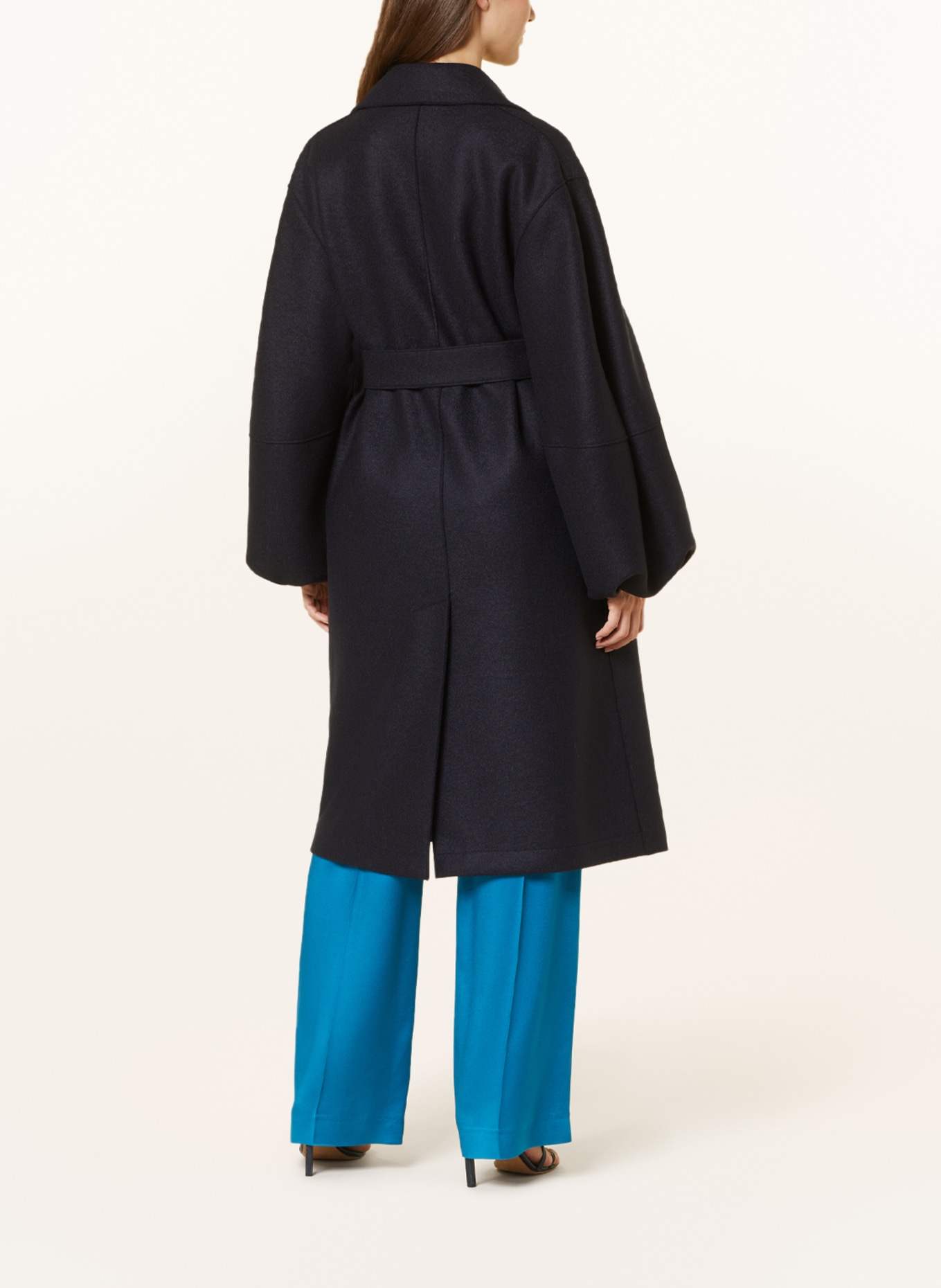 HARRIS WHARF LONDON Wool coat, Color: DARK BLUE (Image 3)