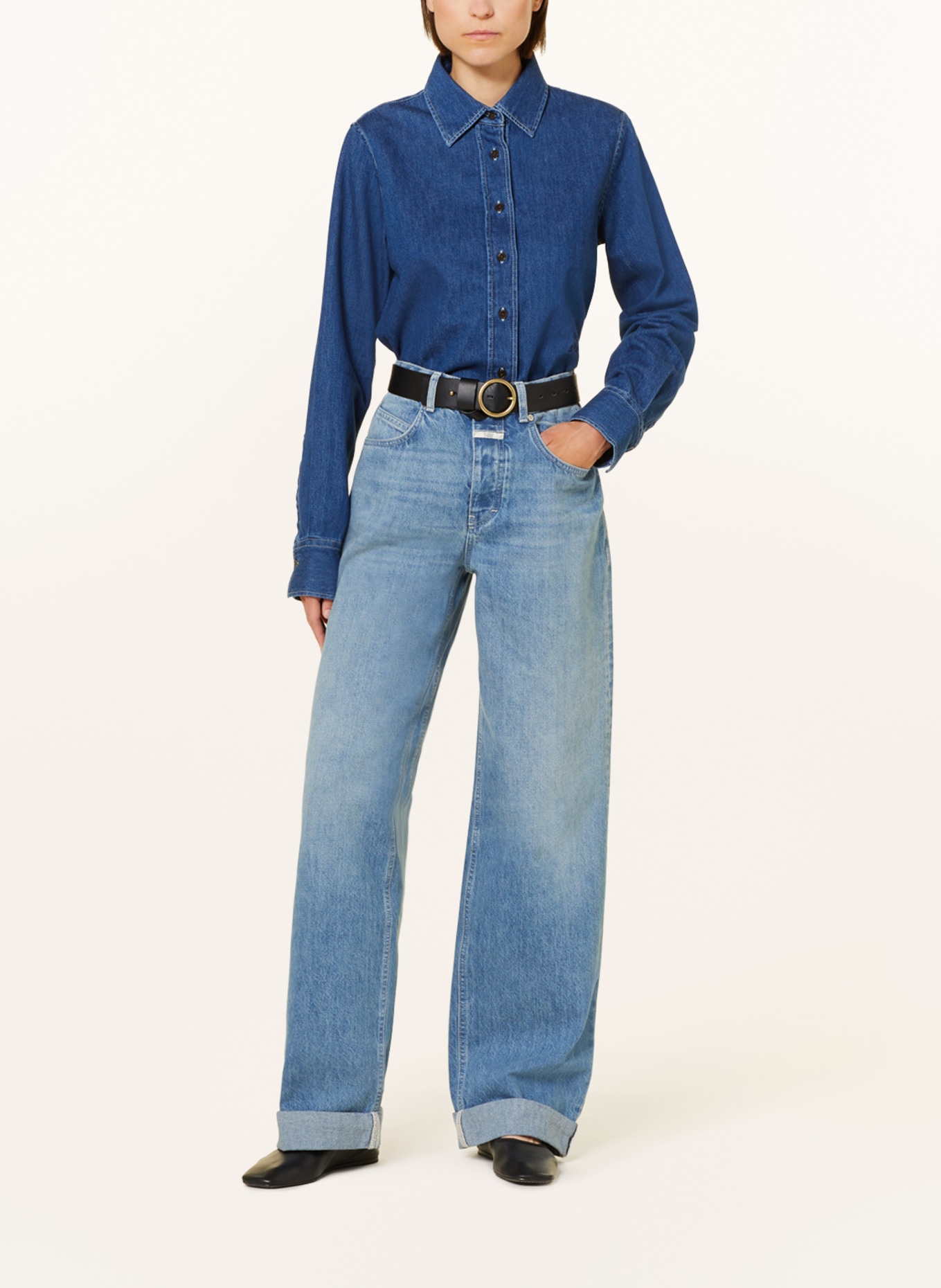 CLOSED Bluzka jeansowa, Kolor: GRANATOWY (Obrazek 2)