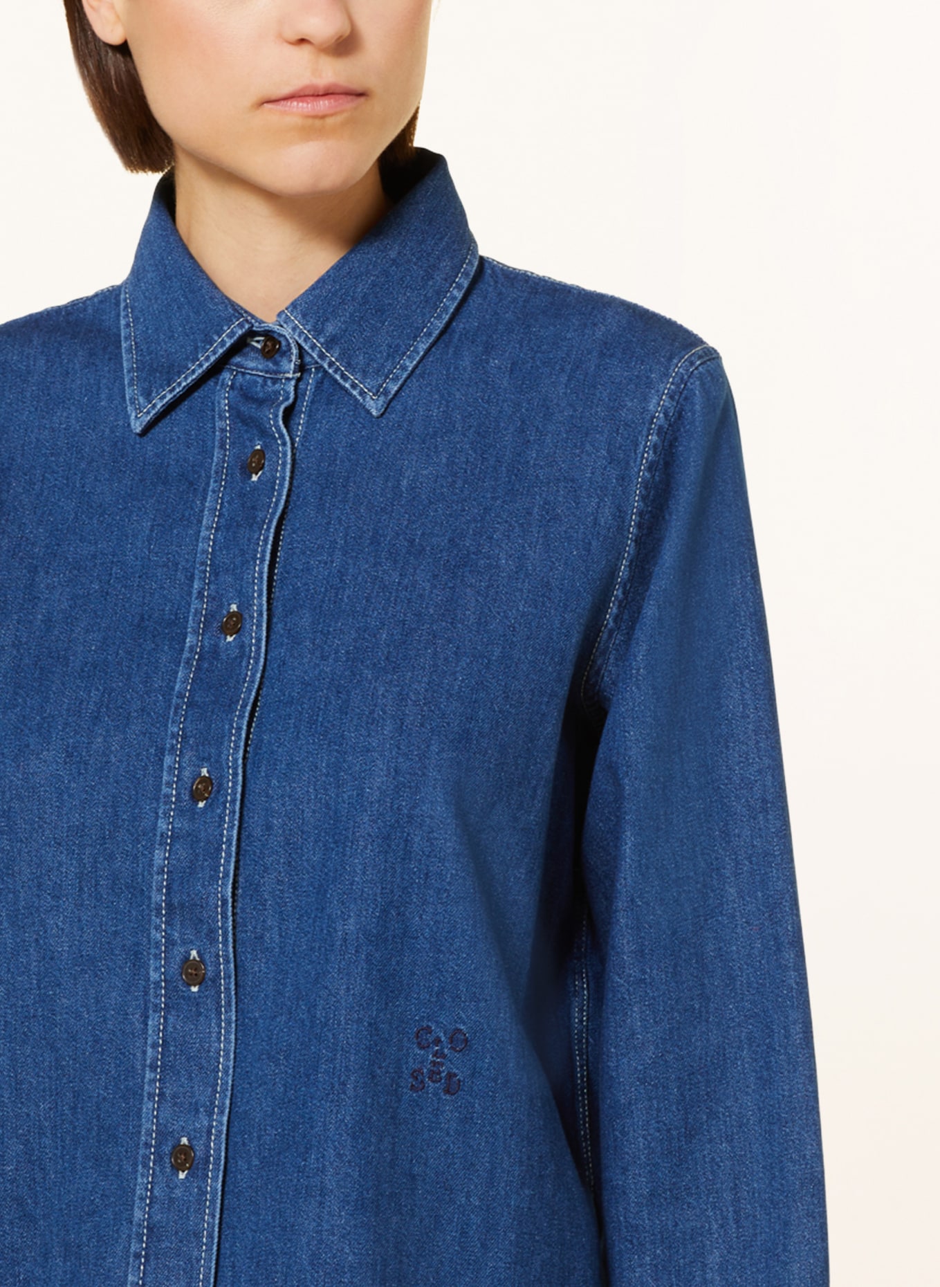 CLOSED Bluzka jeansowa, Kolor: GRANATOWY (Obrazek 4)