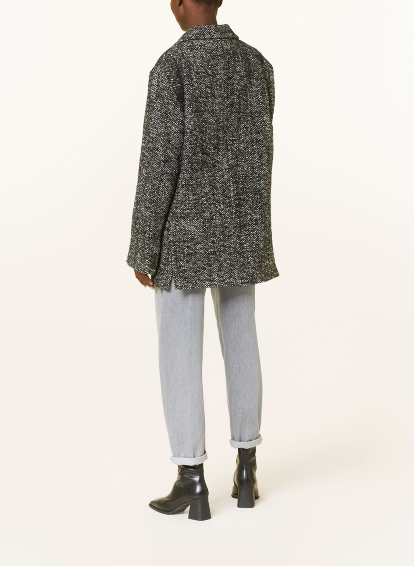 CLOSED Oversized tweed blazer, Color: BLACK/ WHITE (Image 3)