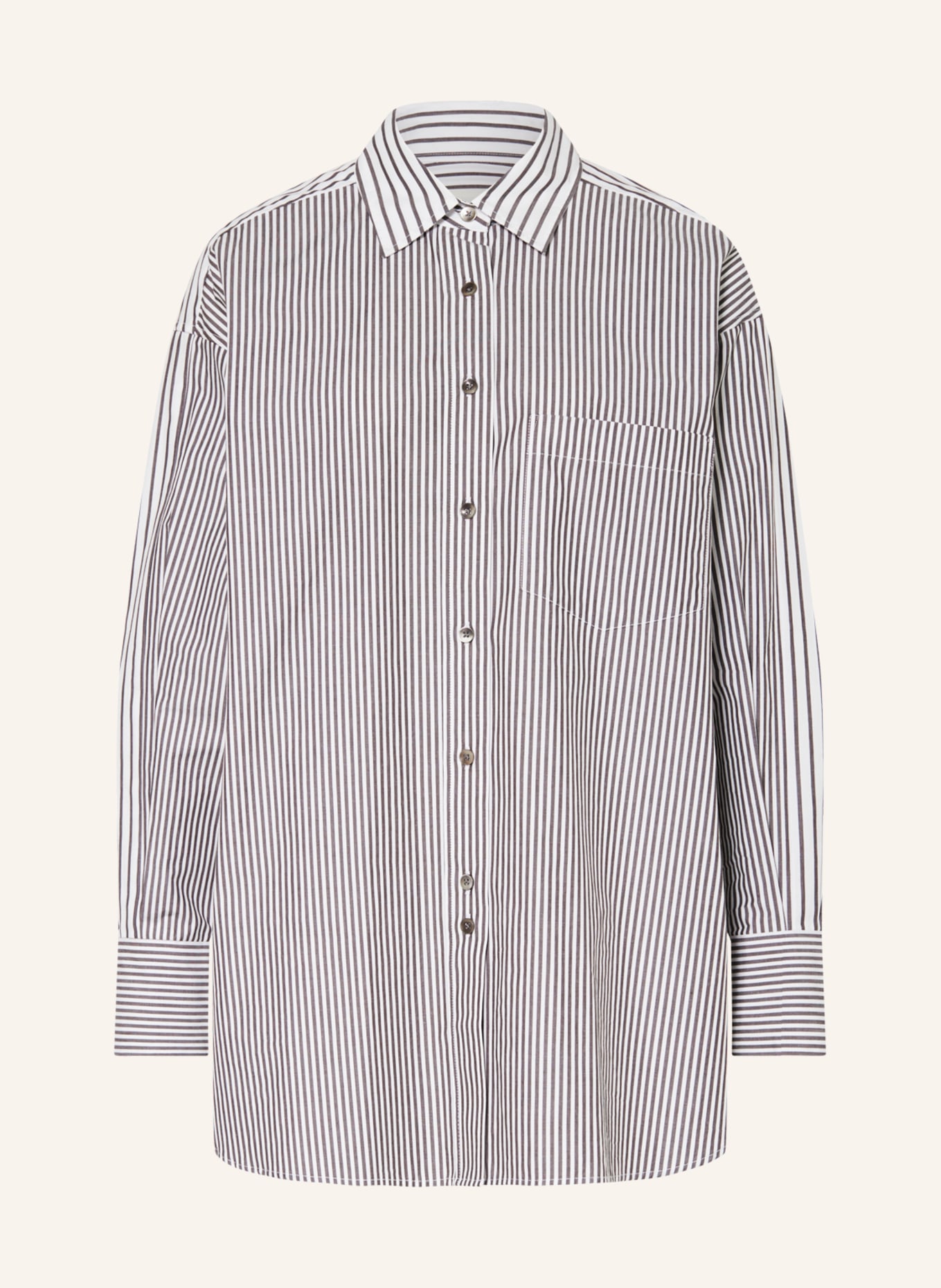 CLOSED Shirt blouse, Color: WHITE/ DARK GRAY (Image 1)