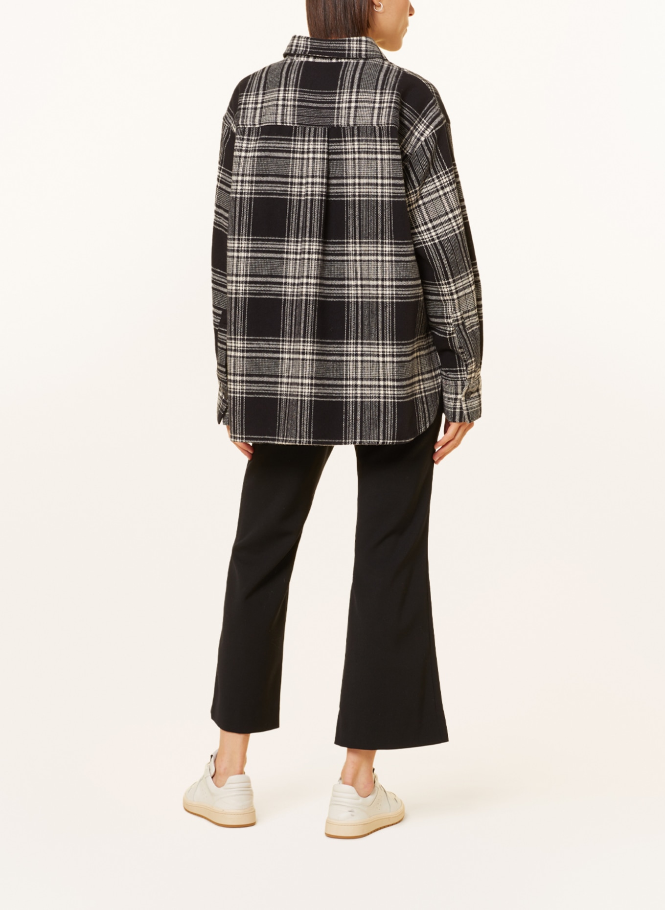 CLOSED Flannel overshirt, Color: BLACK/ WHITE (Image 3)