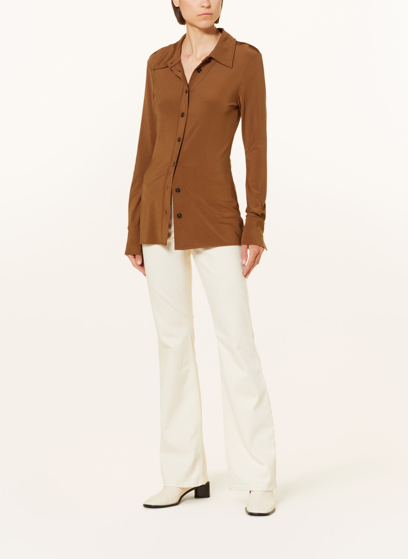 CLOSED Shirt blouse made of jersey, Color: BROWN (Image 2)