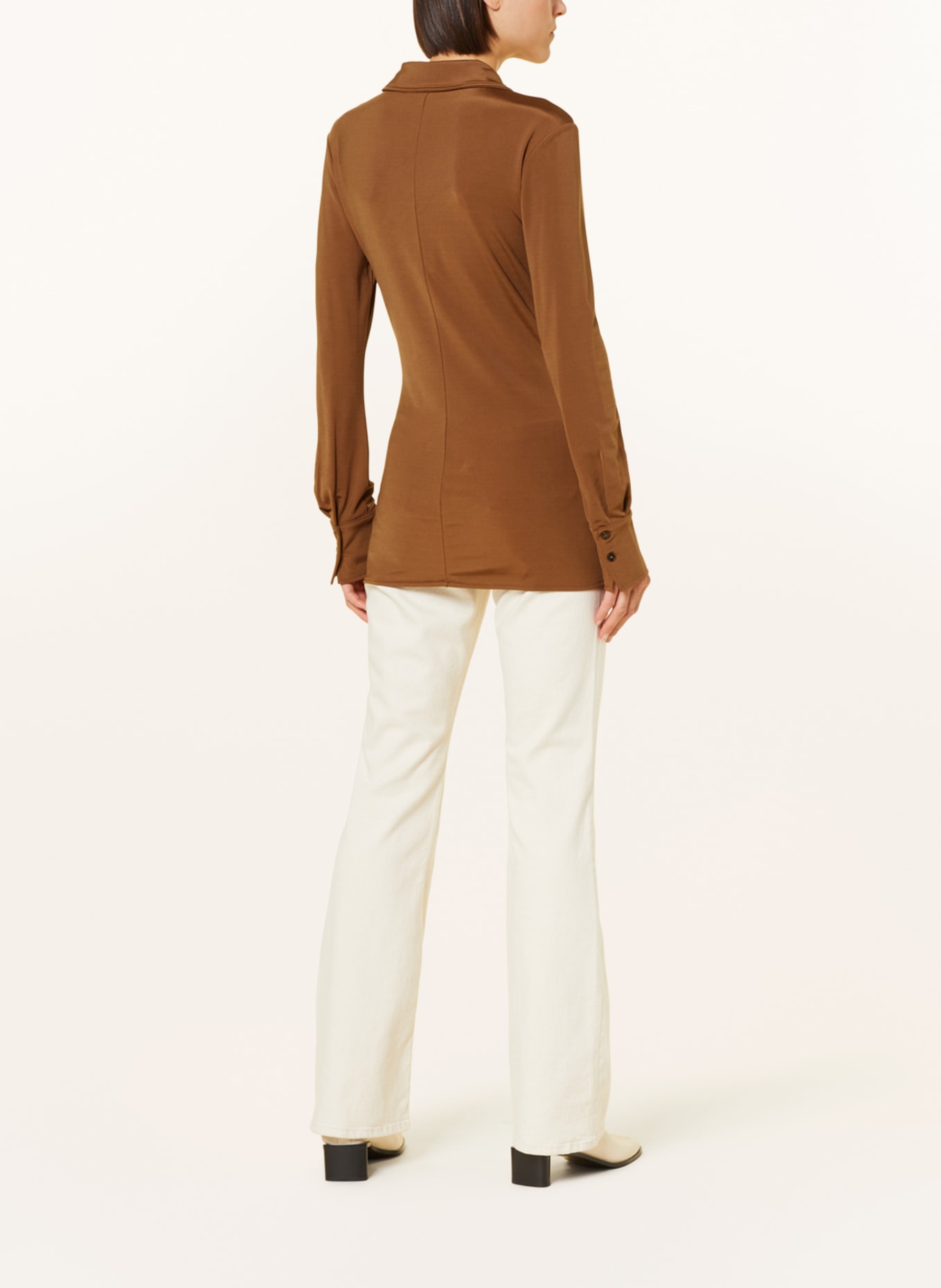CLOSED Shirt blouse made of jersey, Color: BROWN (Image 3)
