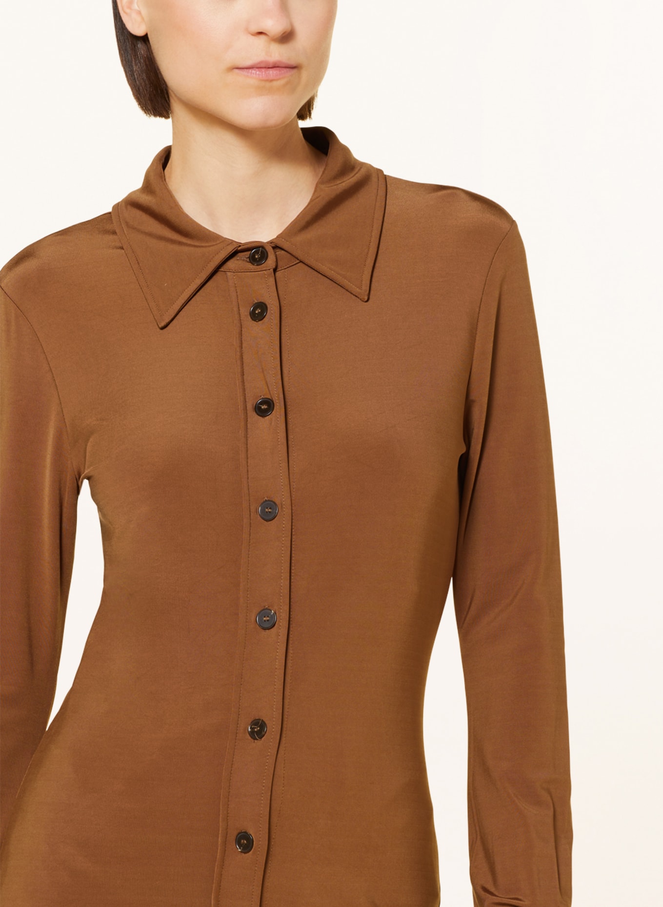 CLOSED Shirt blouse made of jersey, Color: BROWN (Image 4)