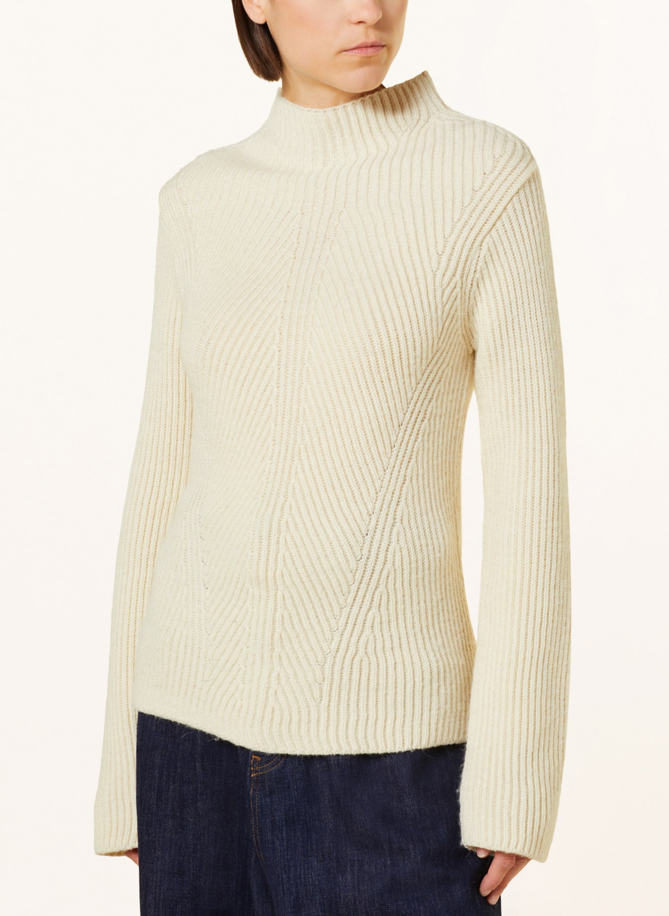 CLOSED Sweter z dodatkiem alpaki, Kolor: ECRU (Obrazek 4)